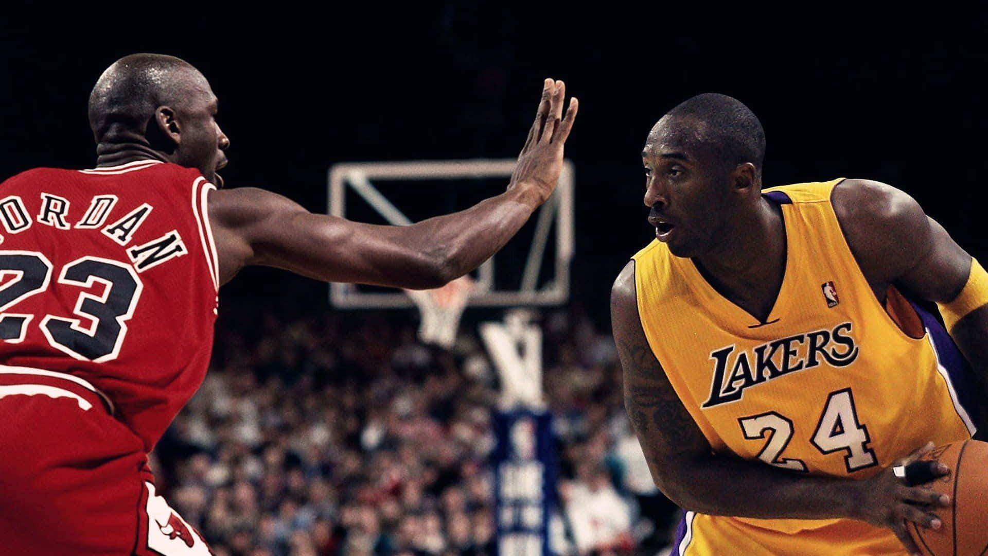 Michael Jordan, Kobe Bryant, red Chicago Bulls jersey, Full HD Desktop Wallpaper