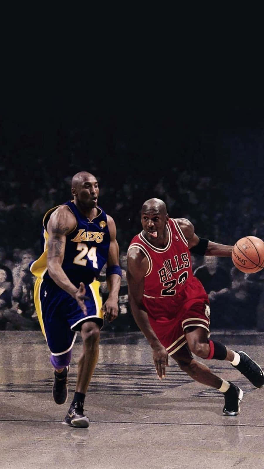 Kobe Bryant, Michael Jordan, purple and yellow, HD Phone Wallpaper