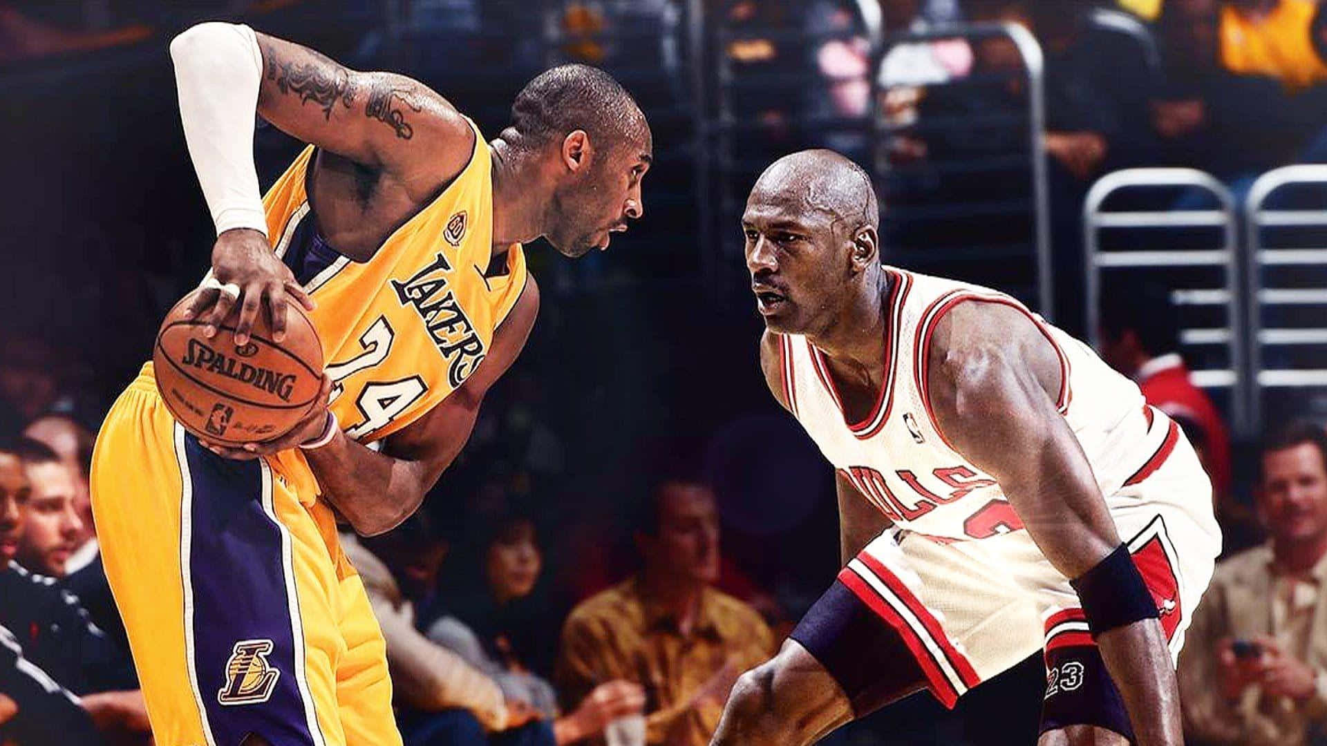 Michael Jordan, Kobe Bryant, arena lights, Full HD Desktop Wallpaper