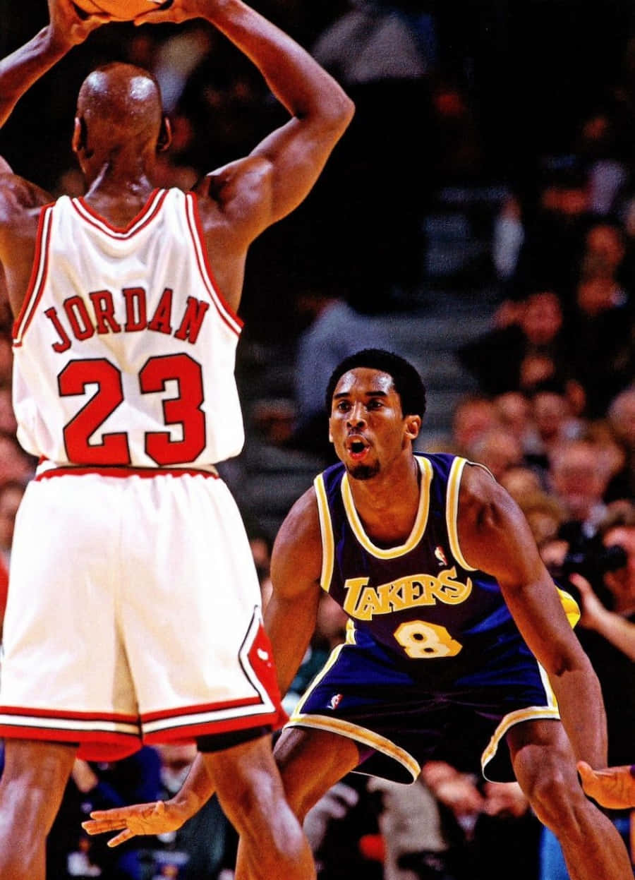 Michael Jordan, Kobe Bryant, white jersey, SD Phone Wallpaper