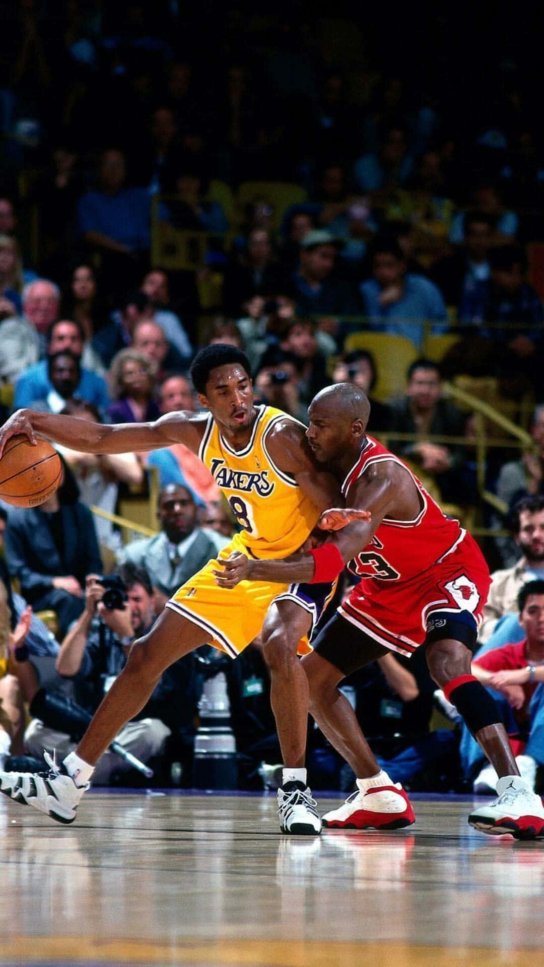 Kobe Bryant, Michael Jordan, yellow, Full HD Phone Wallpaper
