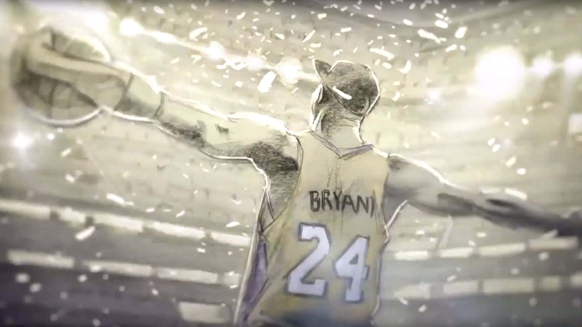 Kobe Bryant, 24 jersey, confetti, Full HD Desktop Wallpaper
