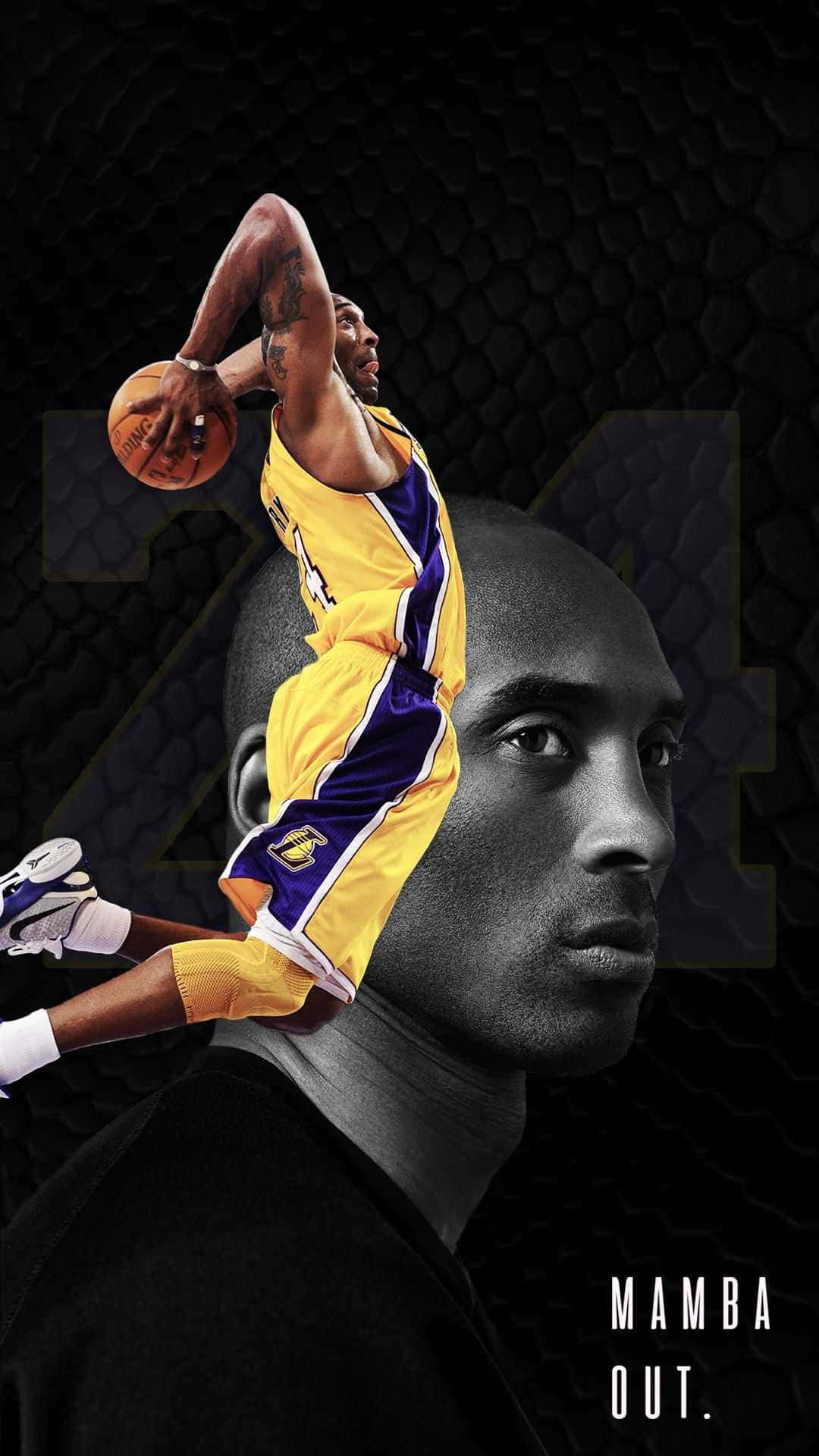 Kobe Bryant, basketball, yellow and purple jersey, Full HD Phone Wallpaper