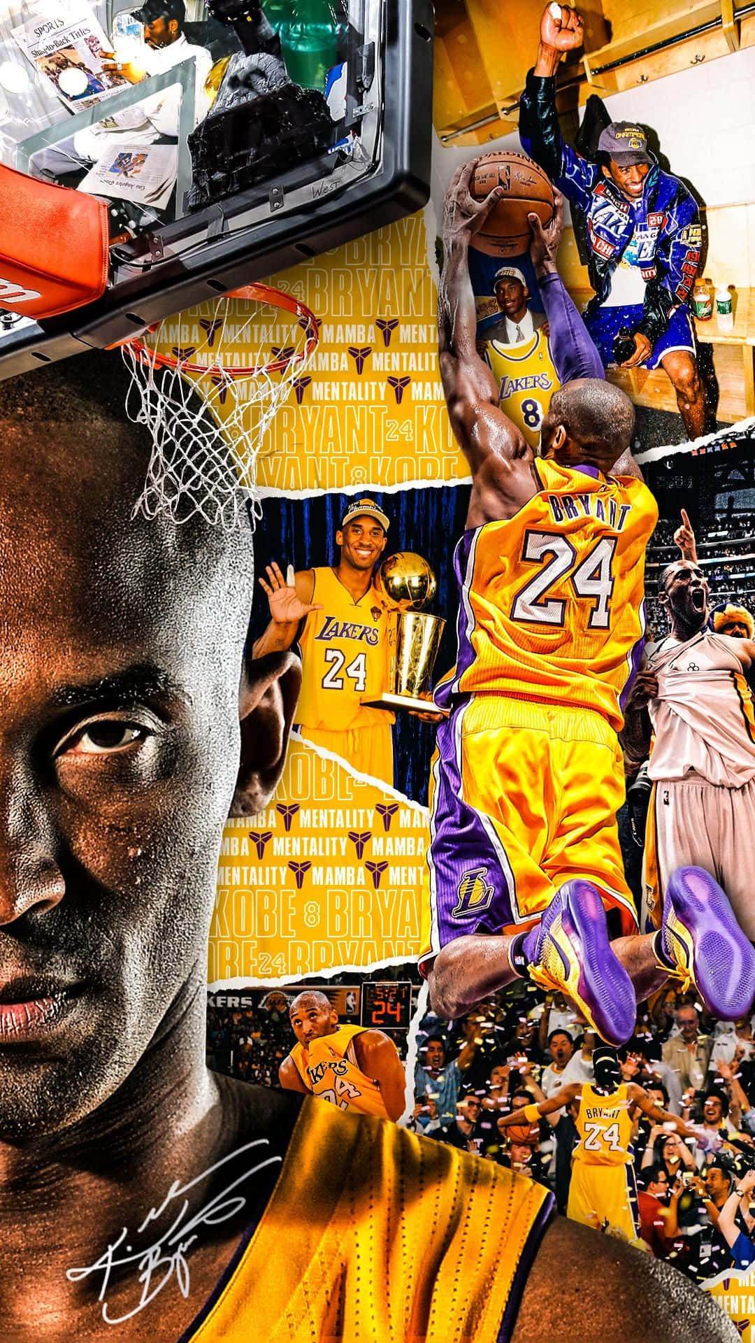 Kobe Bryant, number 24 jersey, slam dunks, Full HD Phone Wallpaper