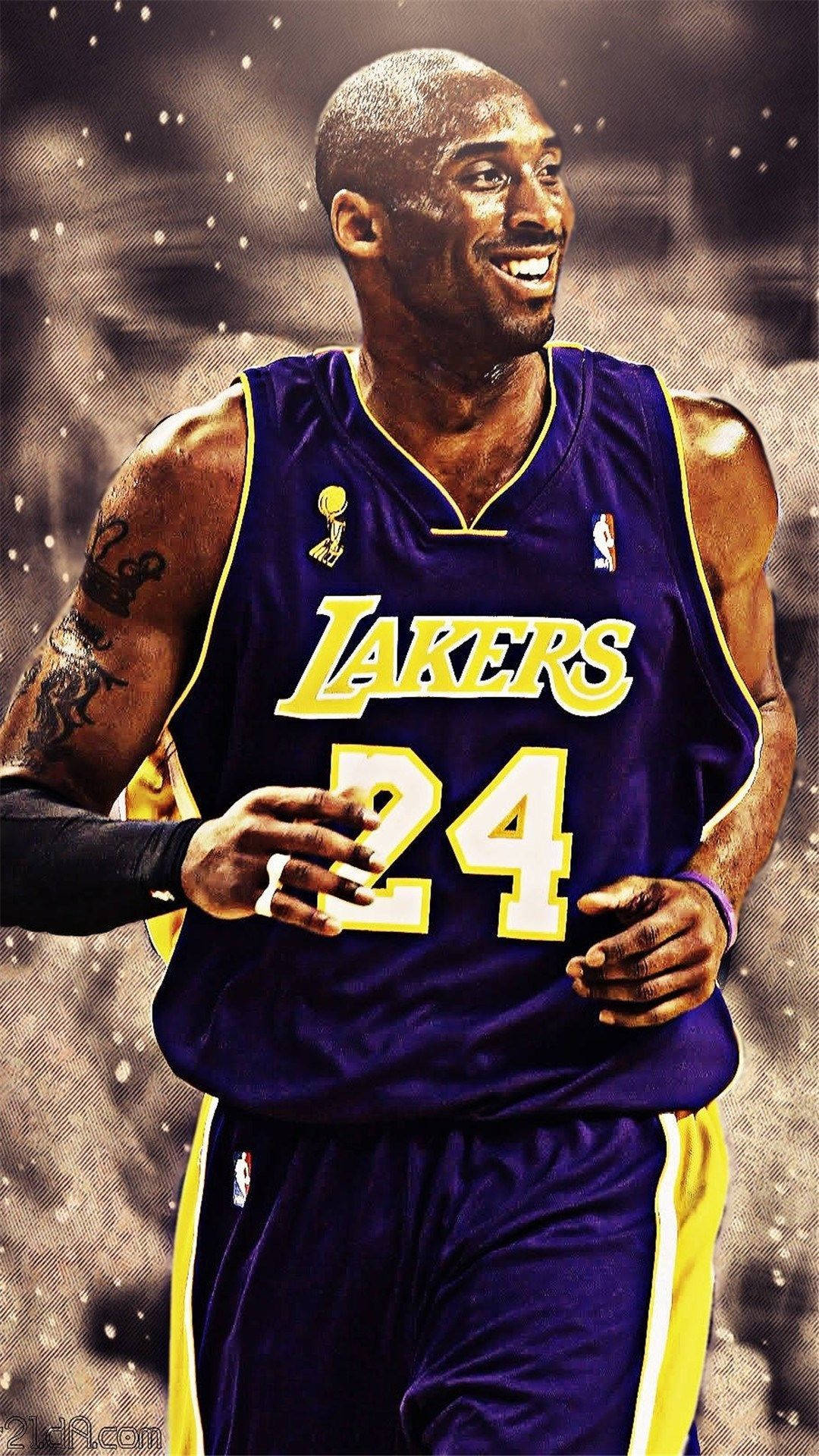 Kobe Bryant, purple Lakers jersey, number 24, Full HD Phone Wallpaper