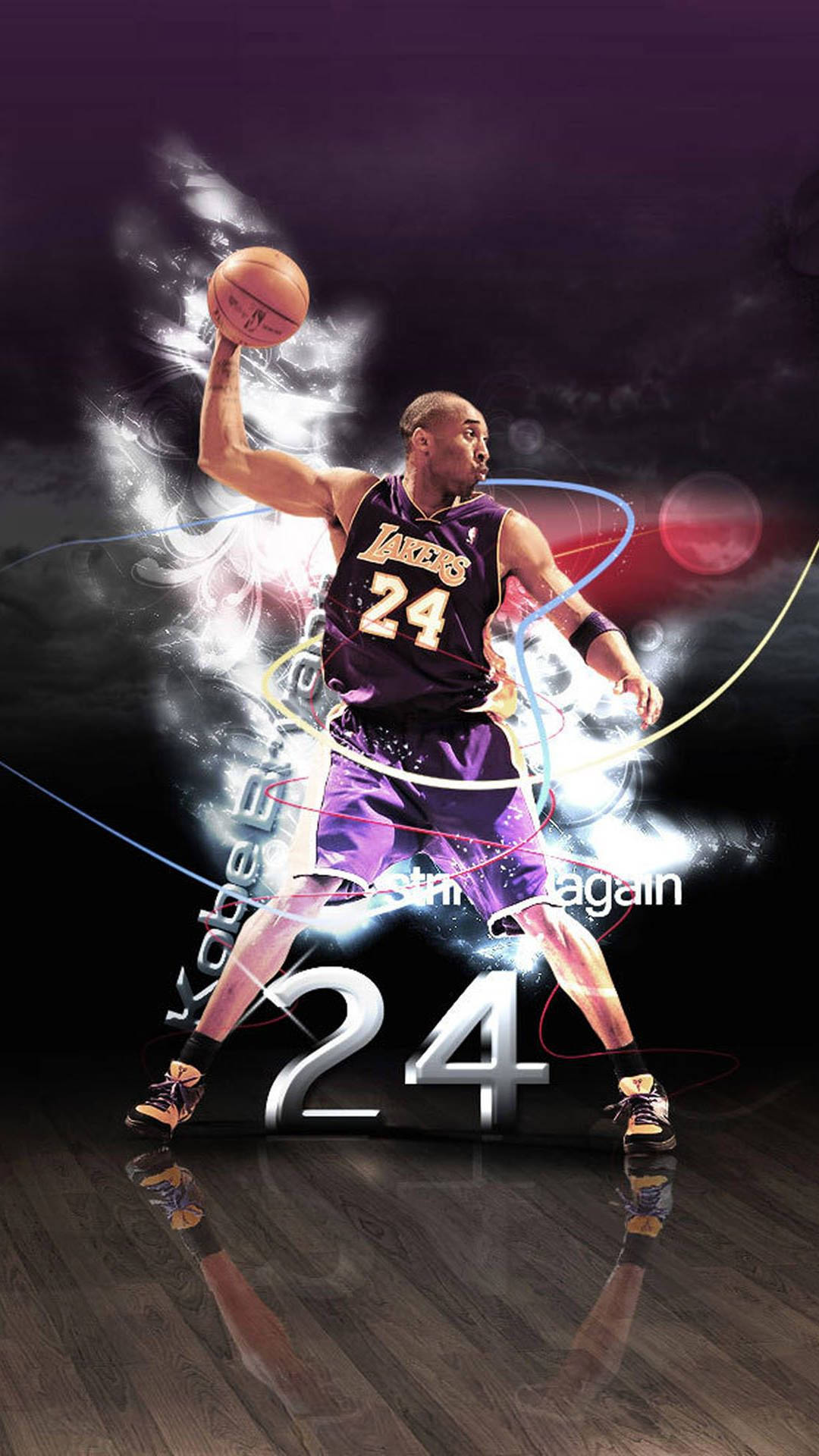 Kobe Bryant, purple Lakers jersey, number 24, Full HD Phone Wallpaper