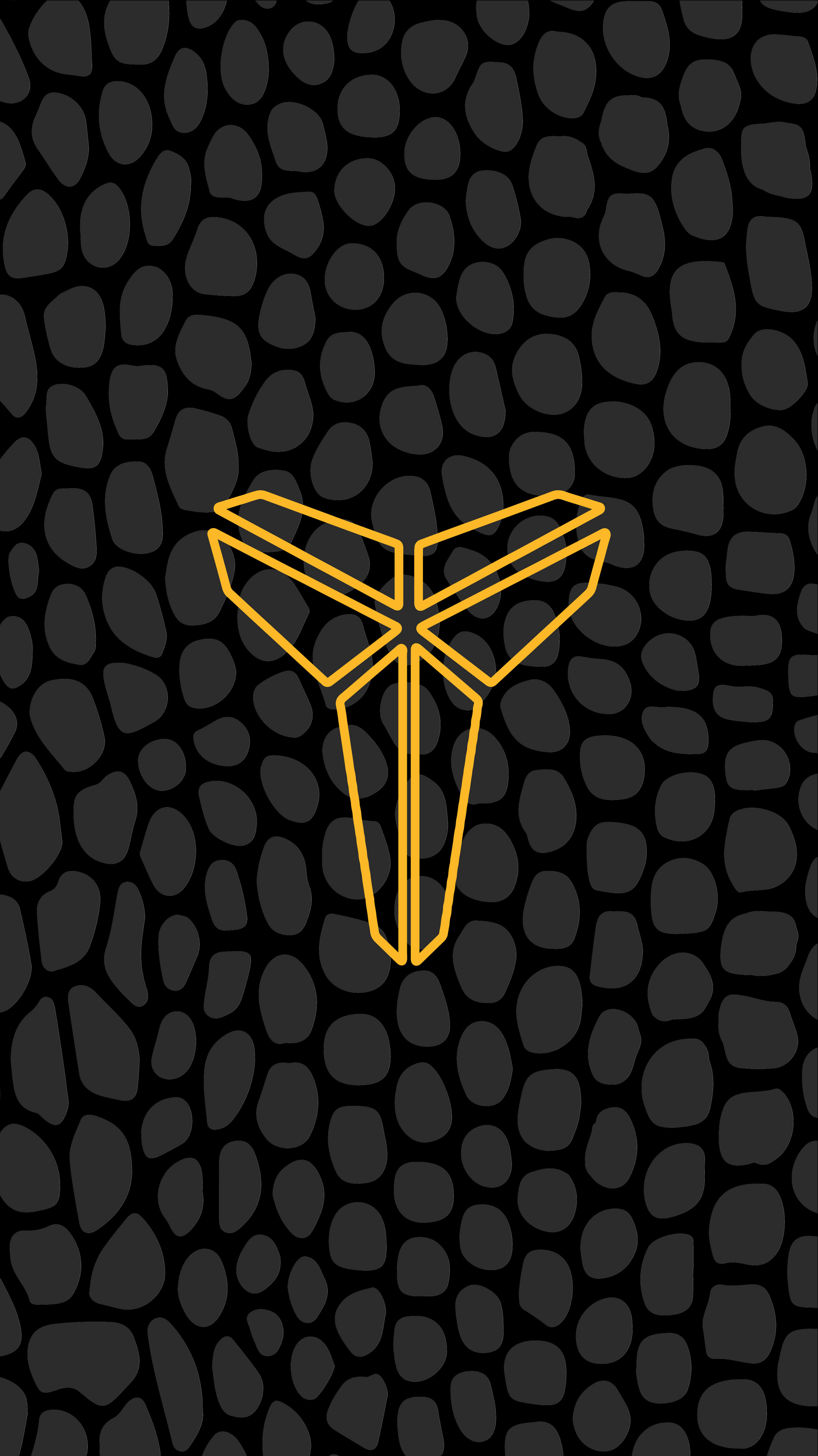 Kobe Bryant, glowing yellow, dark textured background, 5K Phone Wallpaper