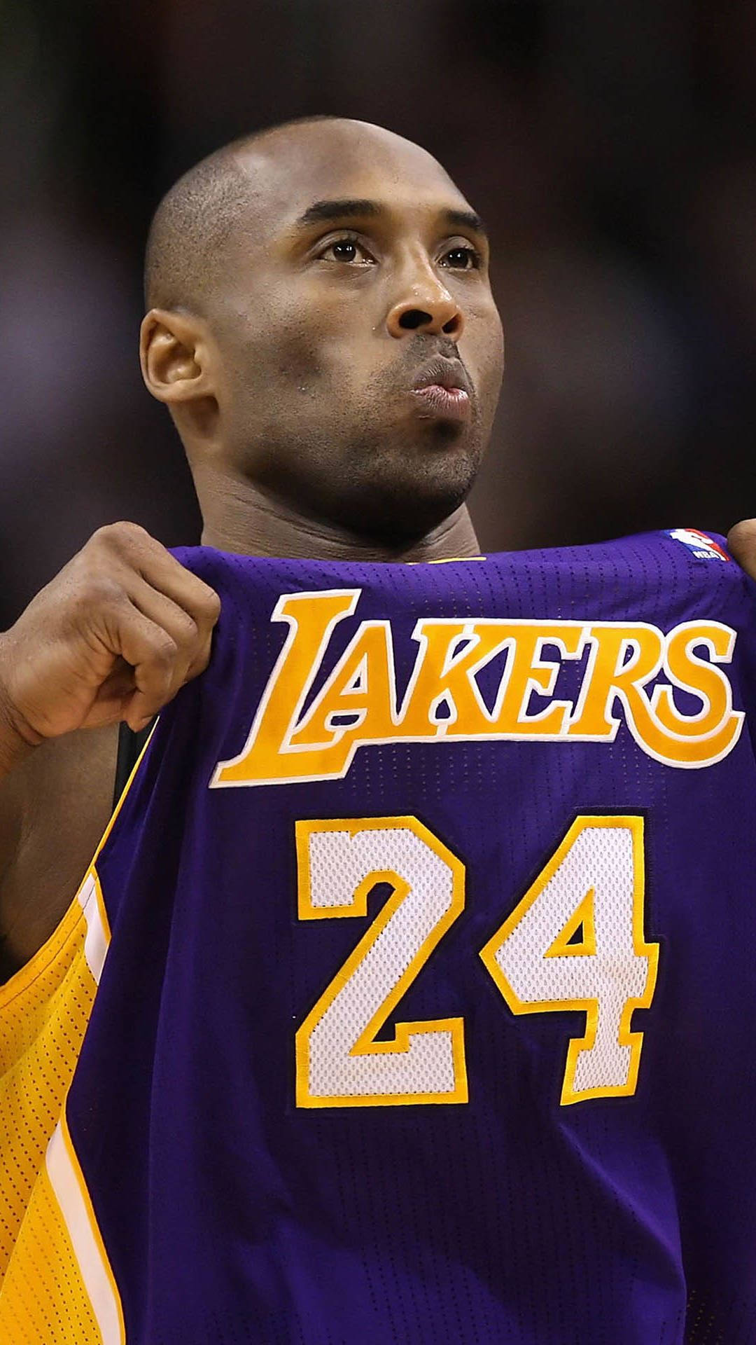 Kobe Bryant, purple and gold Lakers jersey, number 24, Full HD Phone Wallpaper