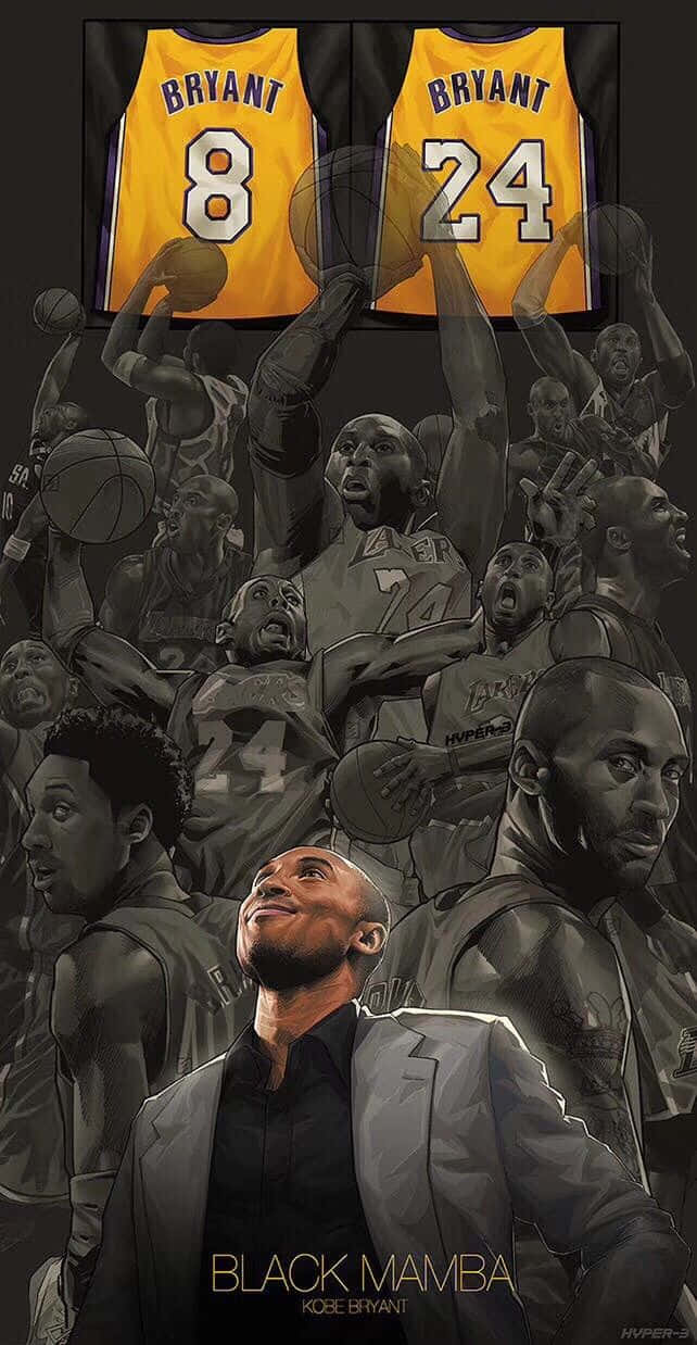 Kobe Bryant, jerseys number 8, jerseys number 24, SD Phone Wallpaper