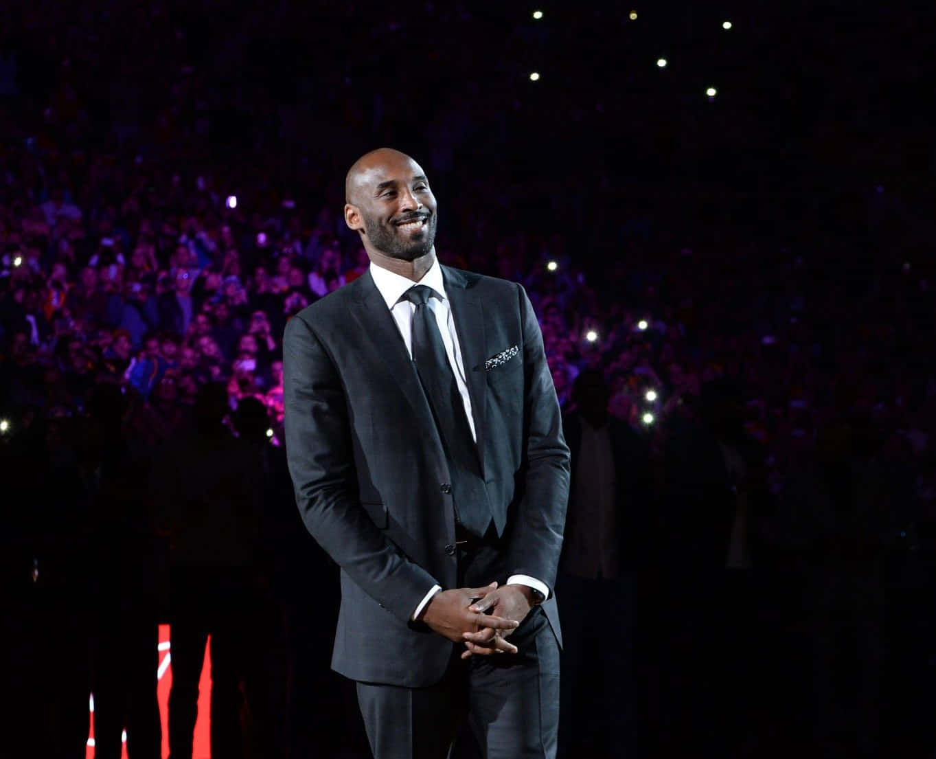 Kobe Bryant, retirement ceremony, purple lights, HD Desktop Wallpaper