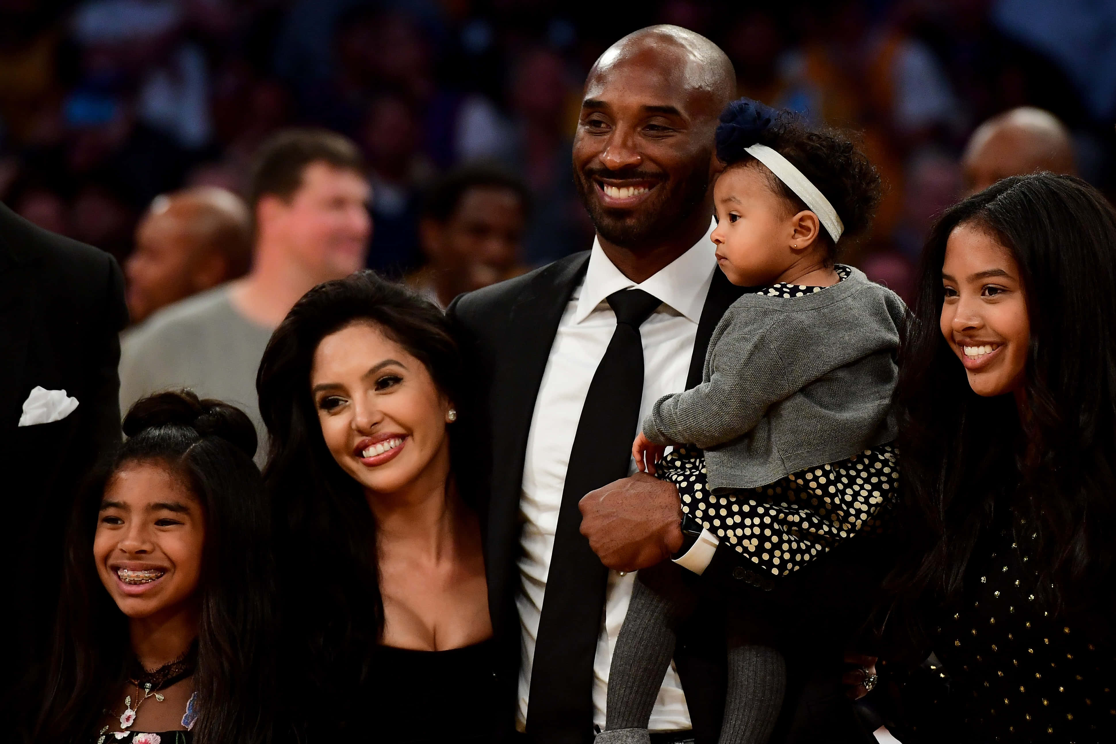 Kobe Bryant, daughter, wife, 4K Desktop Wallpaper