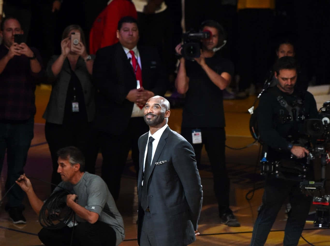 Kobe Bryant, basketball court, sharp suit, HD Desktop Wallpaper