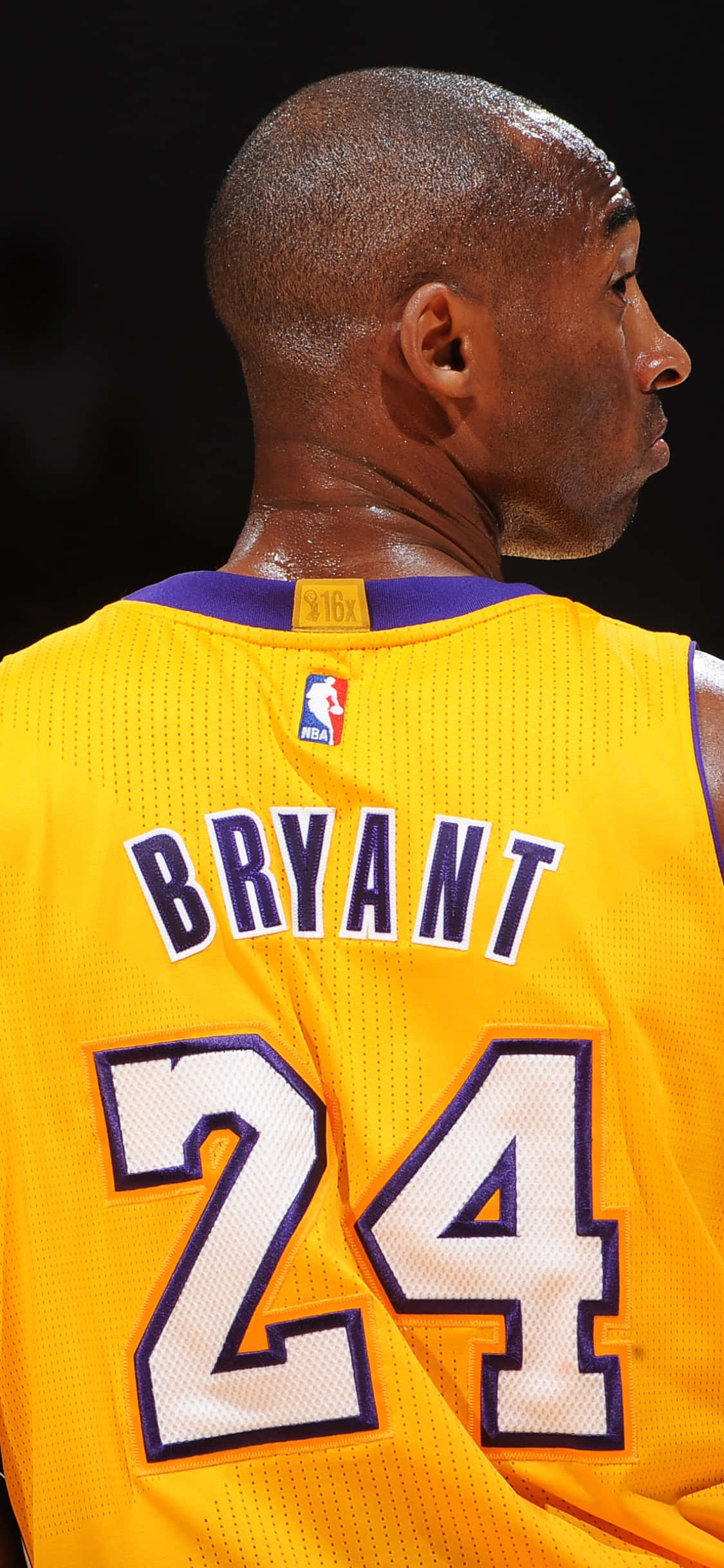 Kobe Bryant, yellow Lakers jersey, number 24, Full HD Phone Wallpaper