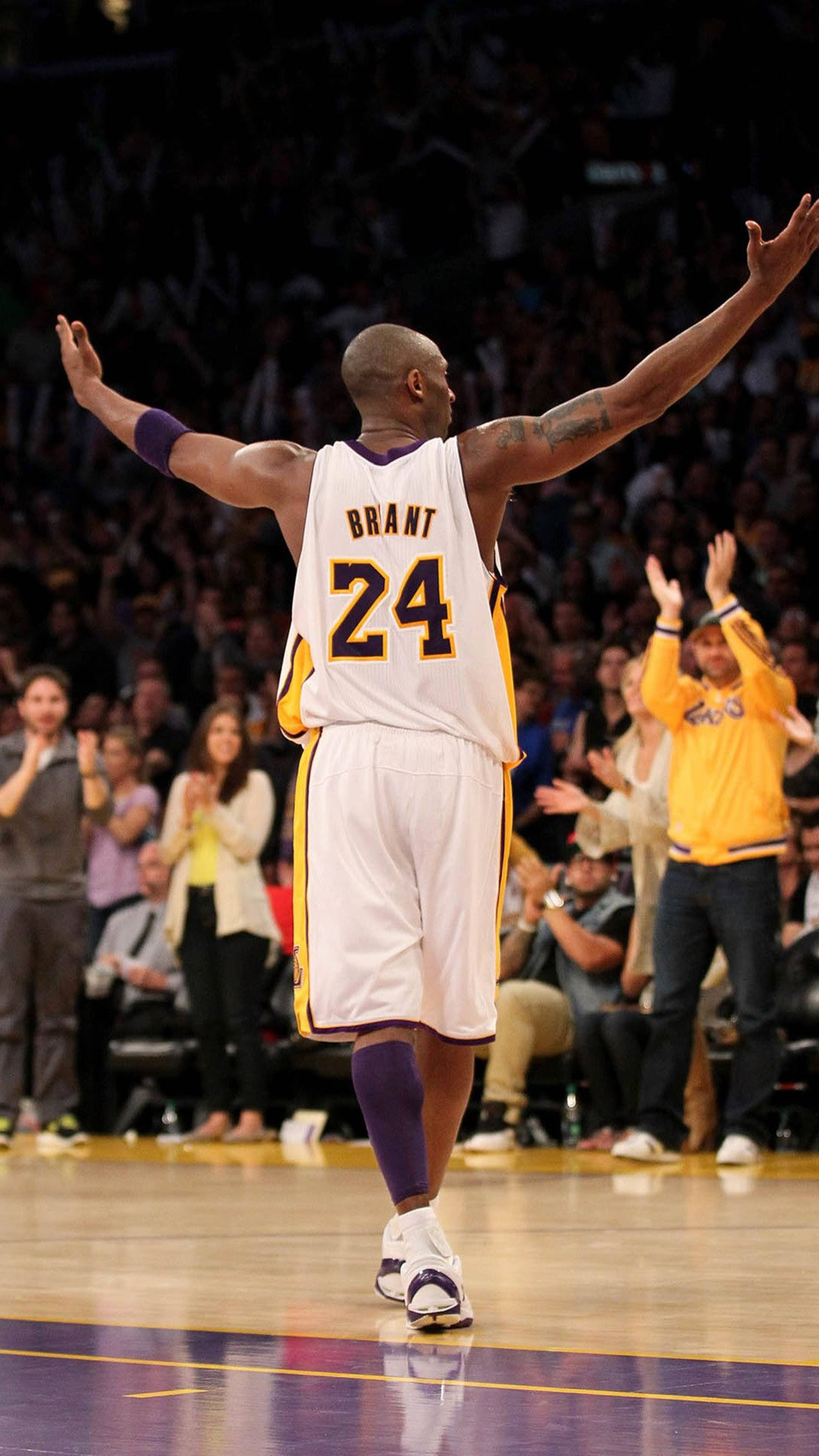 Kobe Bryant, 24, white and purple jersey, 4K Phone Wallpaper