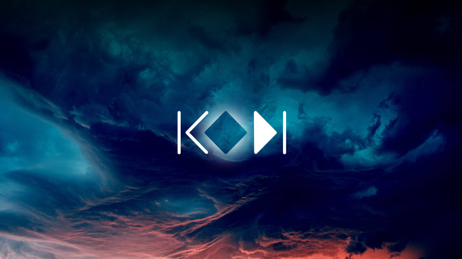 Kodi, glowing white, twilight sky, Full HD Desktop Wallpaper