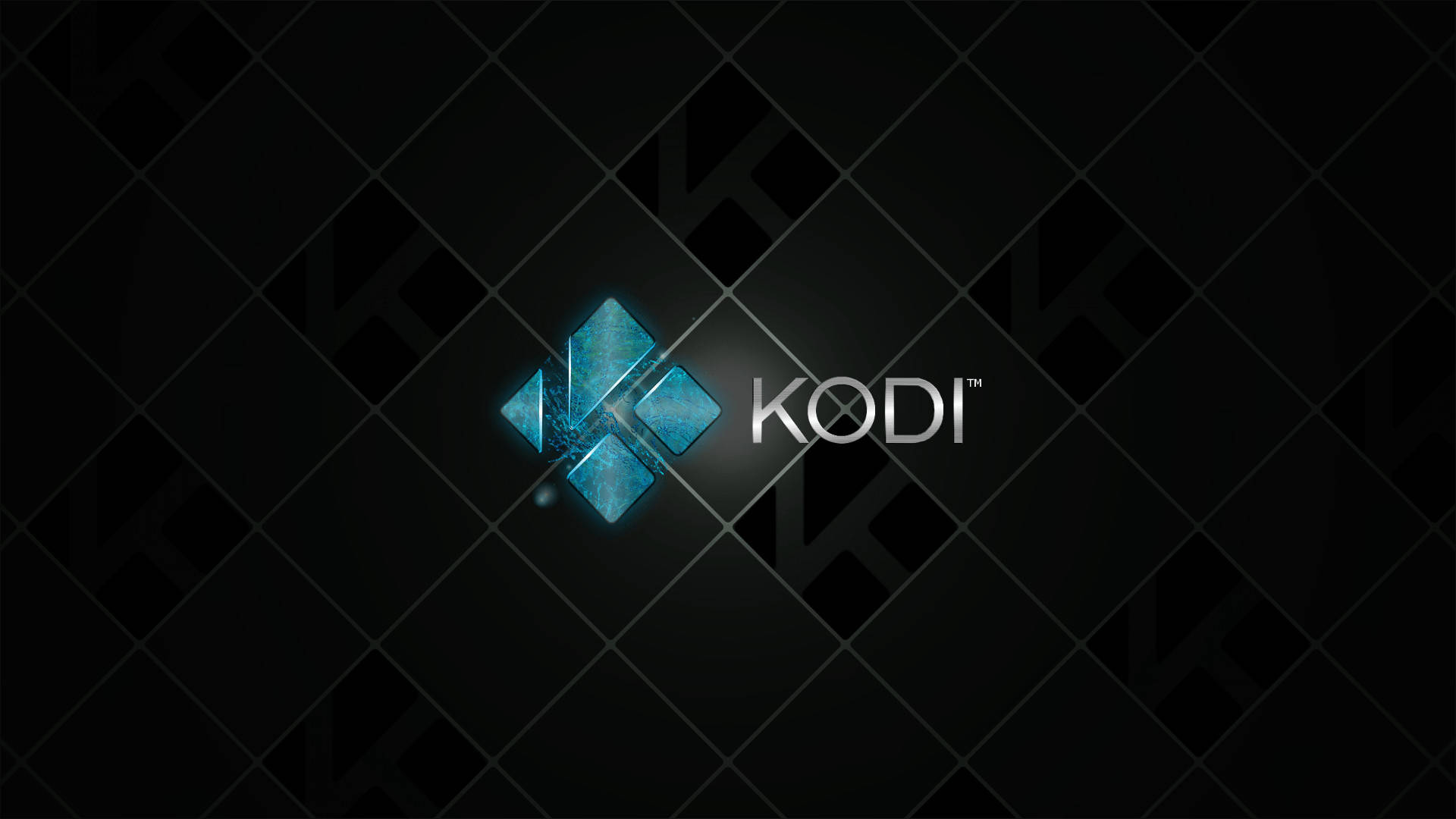 Kodi, glowing blue, diamond background, Full HD Desktop Wallpaper