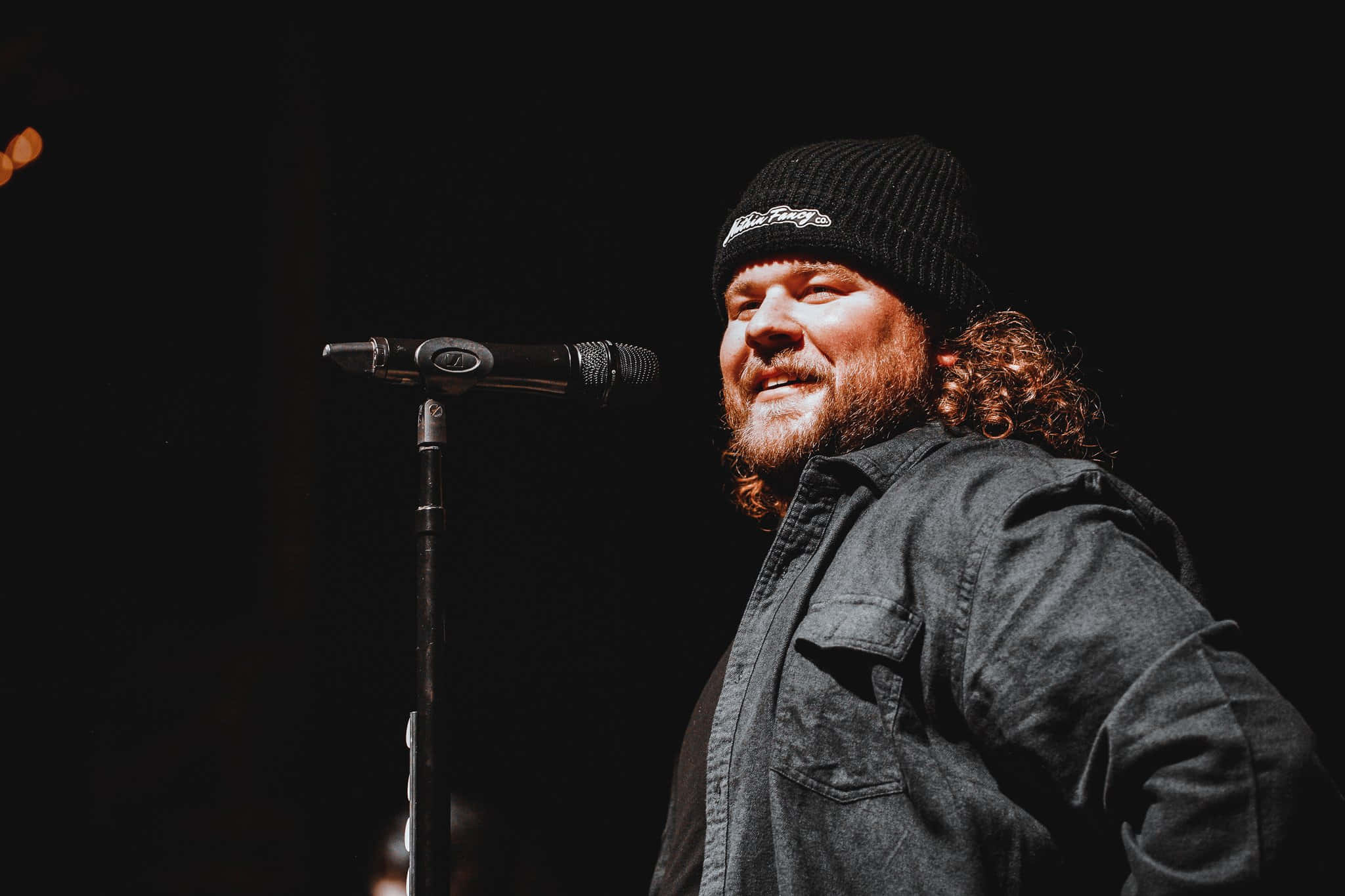 Koe Wetzel, black beanie, dark jacket, Full HD Desktop Wallpaper