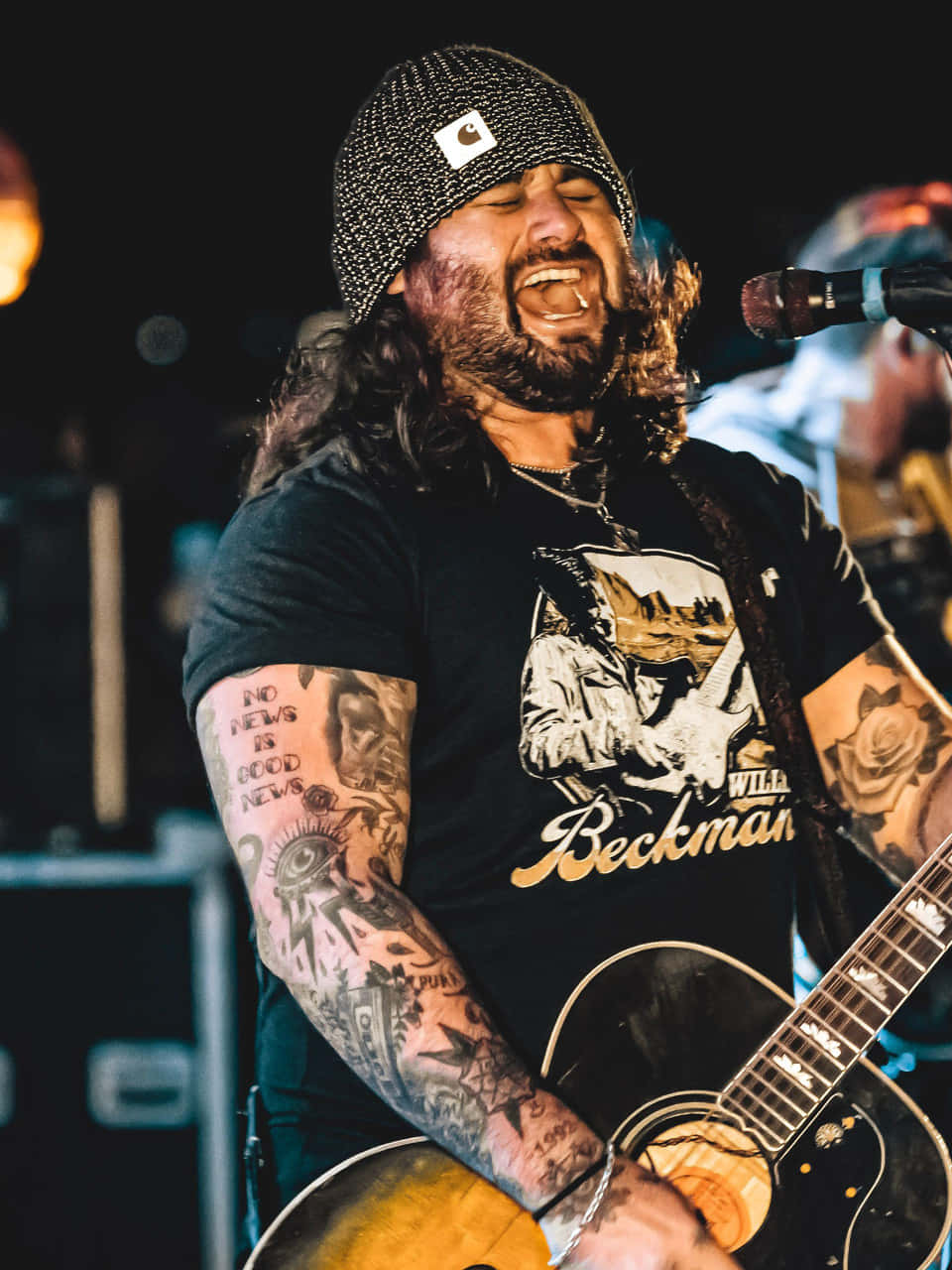 Koe Wetzel, acoustic guitar, stage, HD Phone Wallpaper