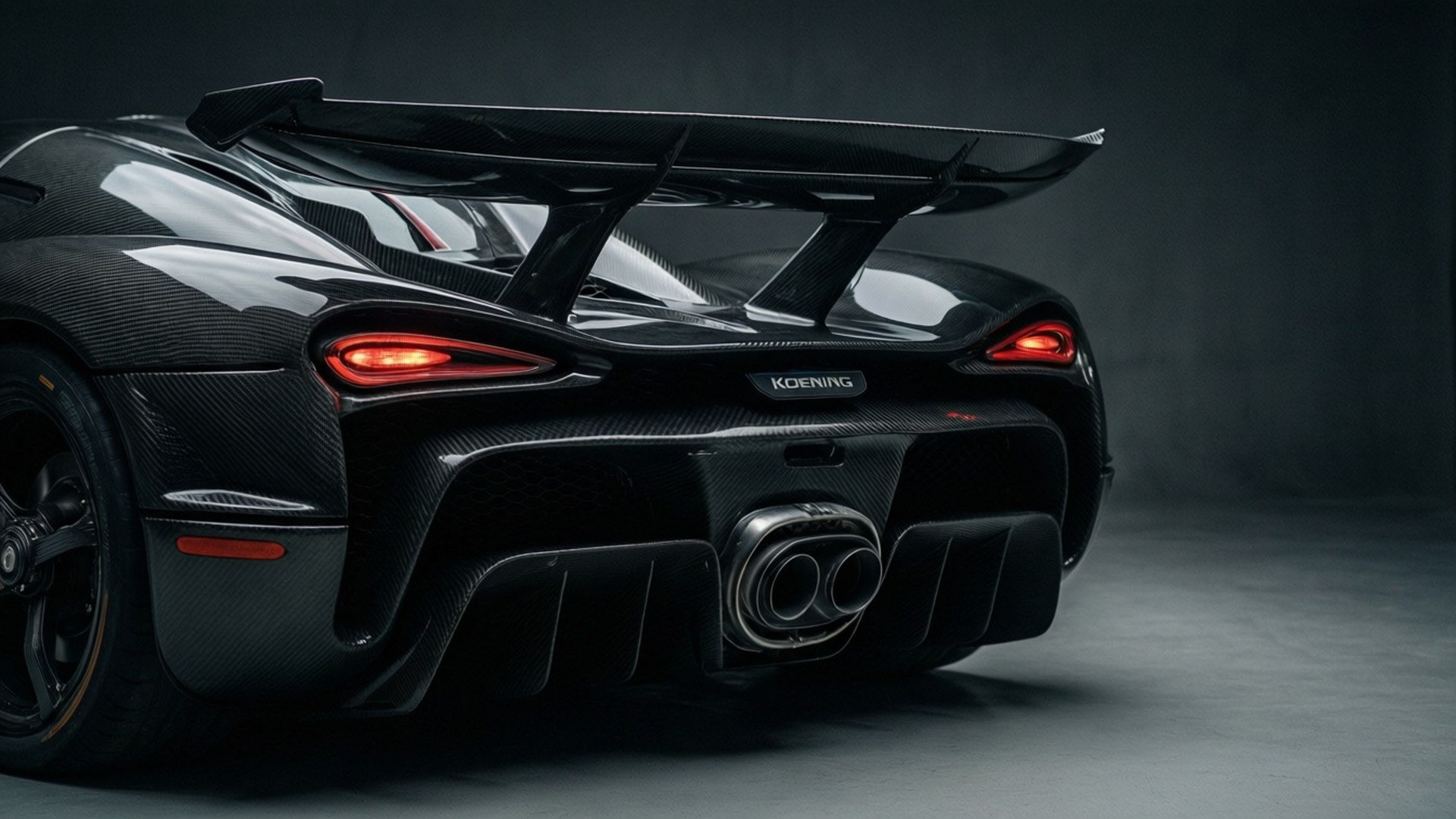 Koenigsegg Jesko, rear wing, carbon fiber, Full HD Desktop Wallpaper