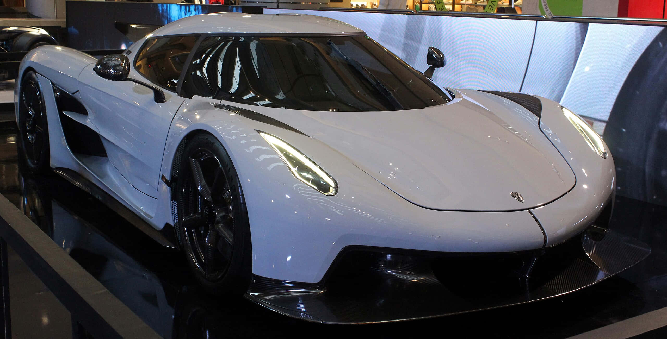 Koenigsegg Jesko, white, black accents, 2K Desktop Wallpaper