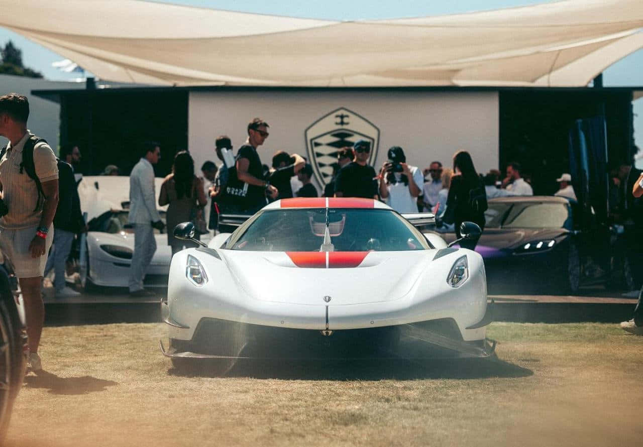 Koenigsegg Jesko, white, red accents, HD Desktop Wallpaper