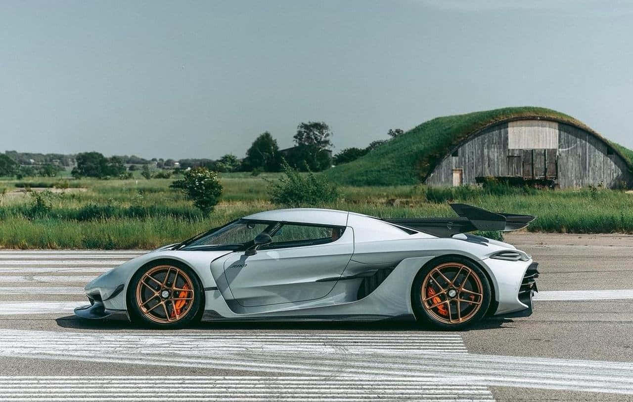 Koenigsegg Jesko, silver, orange brake calipers, HD Desktop Wallpaper
