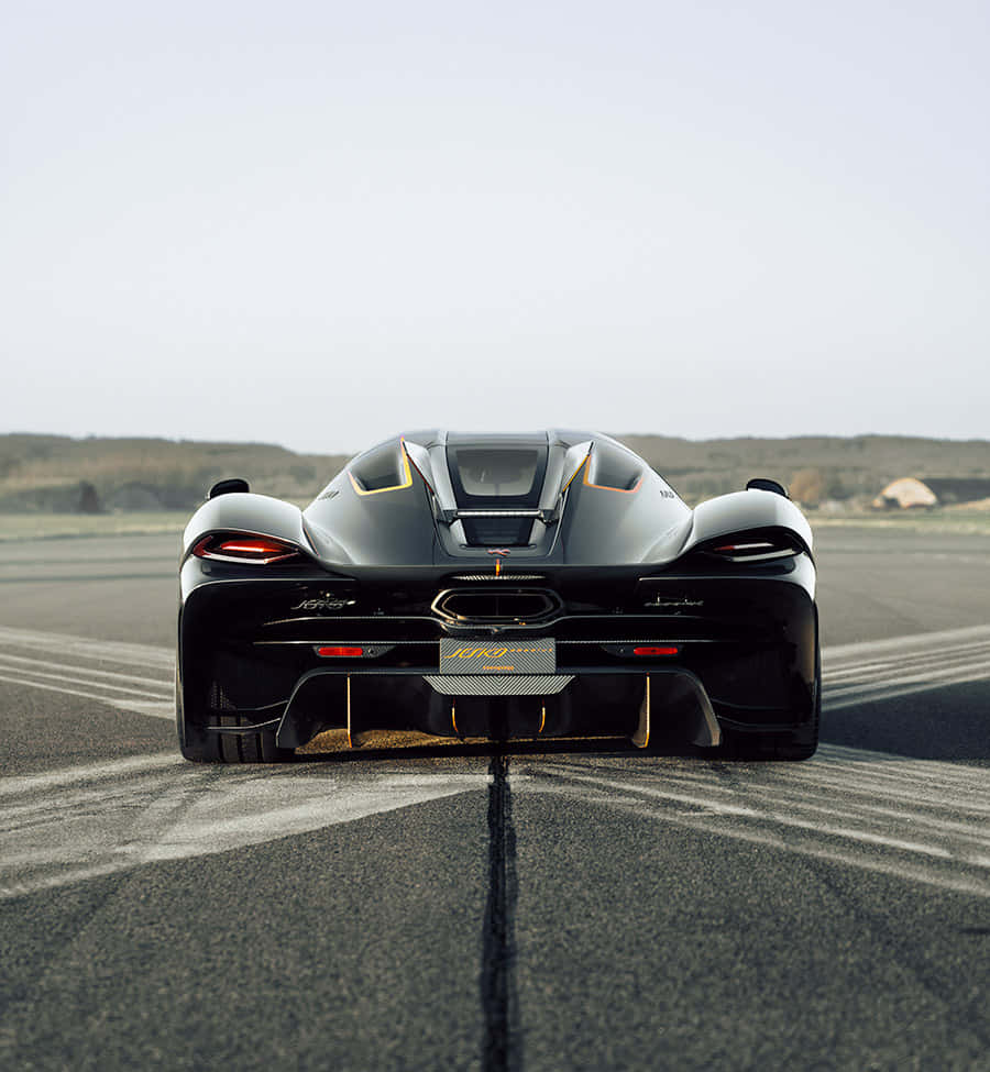 Koenigsegg Jesko, rear view, runway, SD Phone Wallpaper