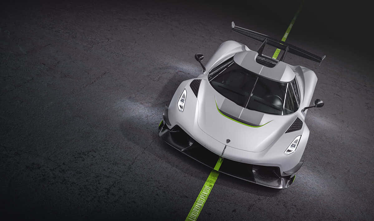 Koenigsegg Jesko, silver, neon green accents, SD Desktop Wallpaper