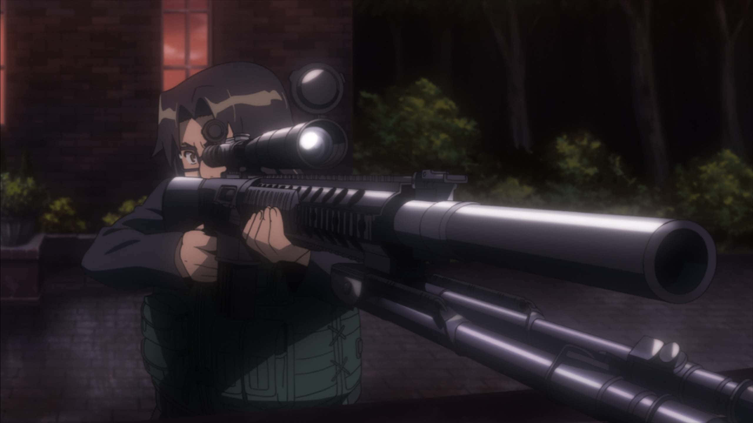 Kohta Hirano, tactical gear, large sniper rifle, 2K Desktop Wallpaper