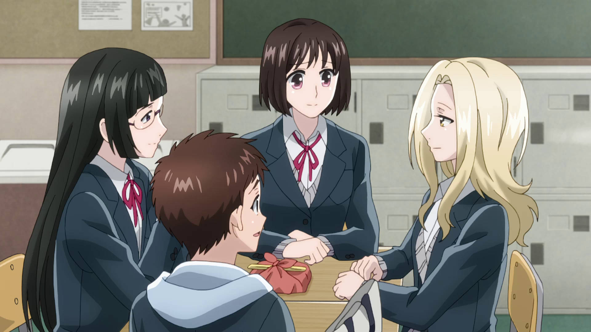 Koikimo, friends, school uniforms, Full HD Desktop Wallpaper