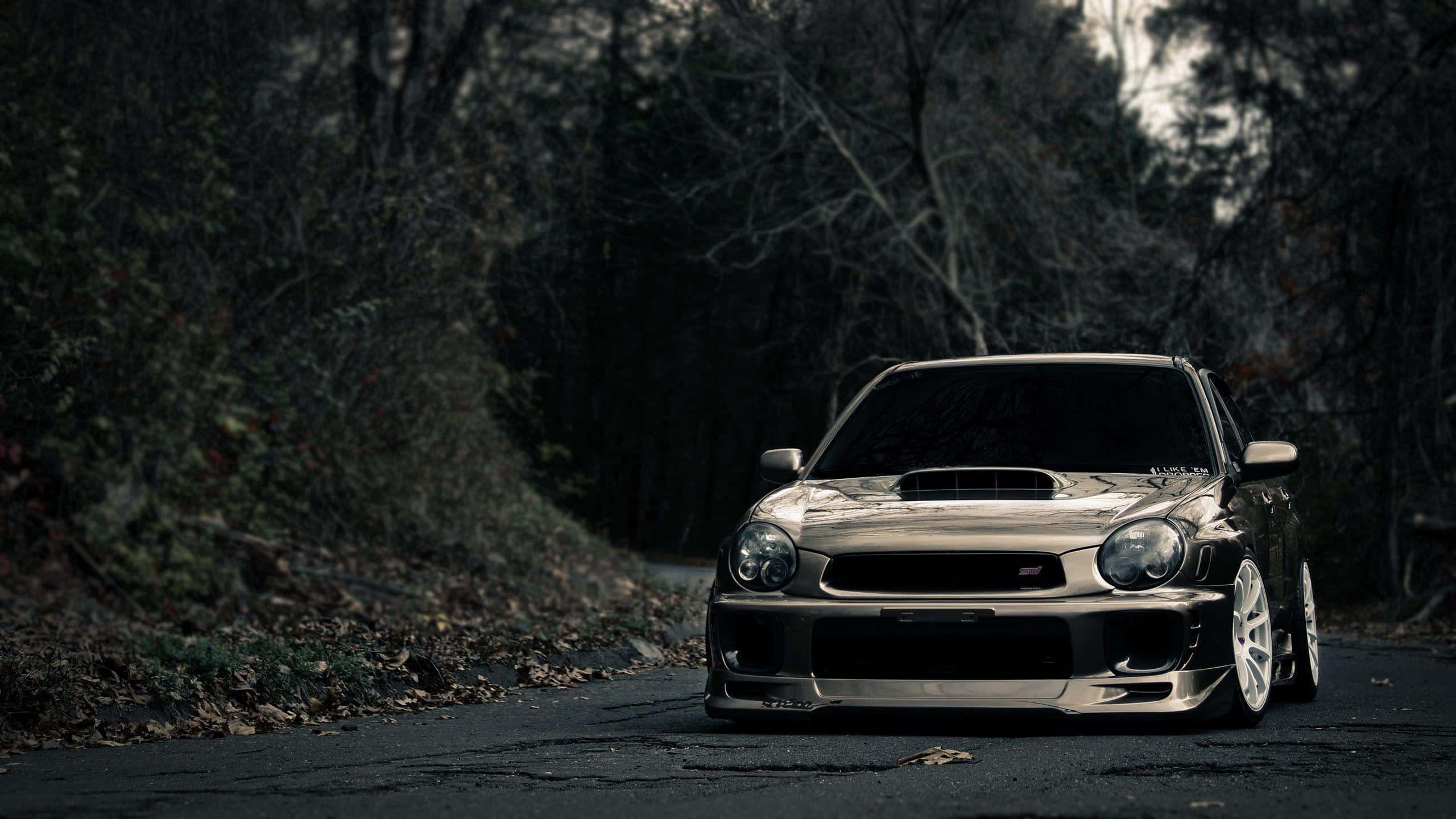 subaru, silver, custom wheels, 2K Desktop Wallpaper