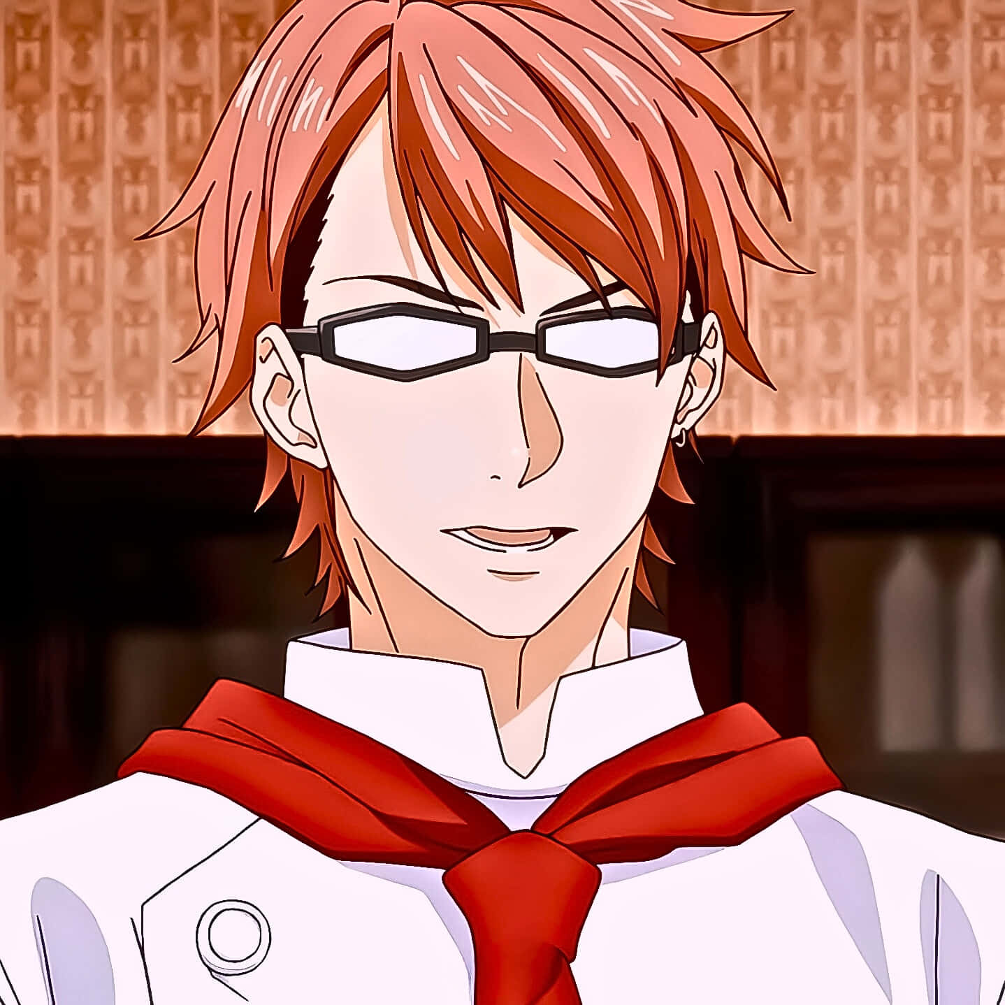 Kojiro Shinomiya, spiky red hair, black glasses, HD Desktop Wallpaper