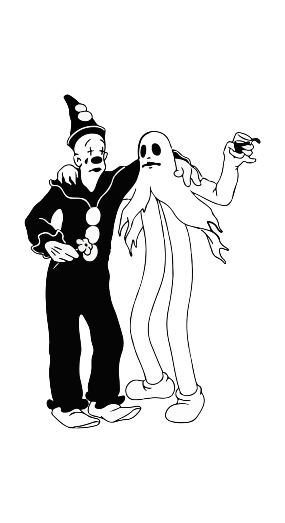 Koko The Clown, ghost, black and white, Full HD Phone Wallpaper