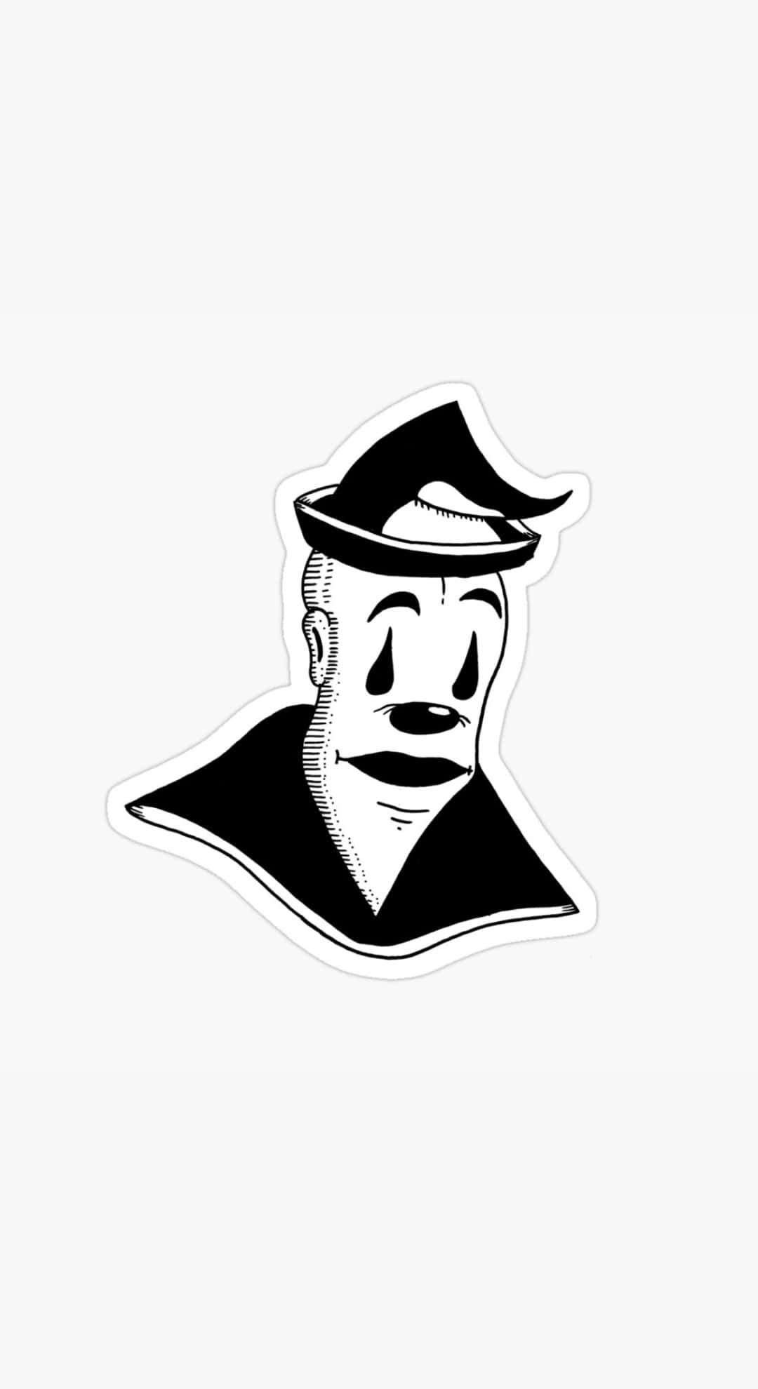 Koko The Clown, black and white, sticker, Full HD Phone Wallpaper