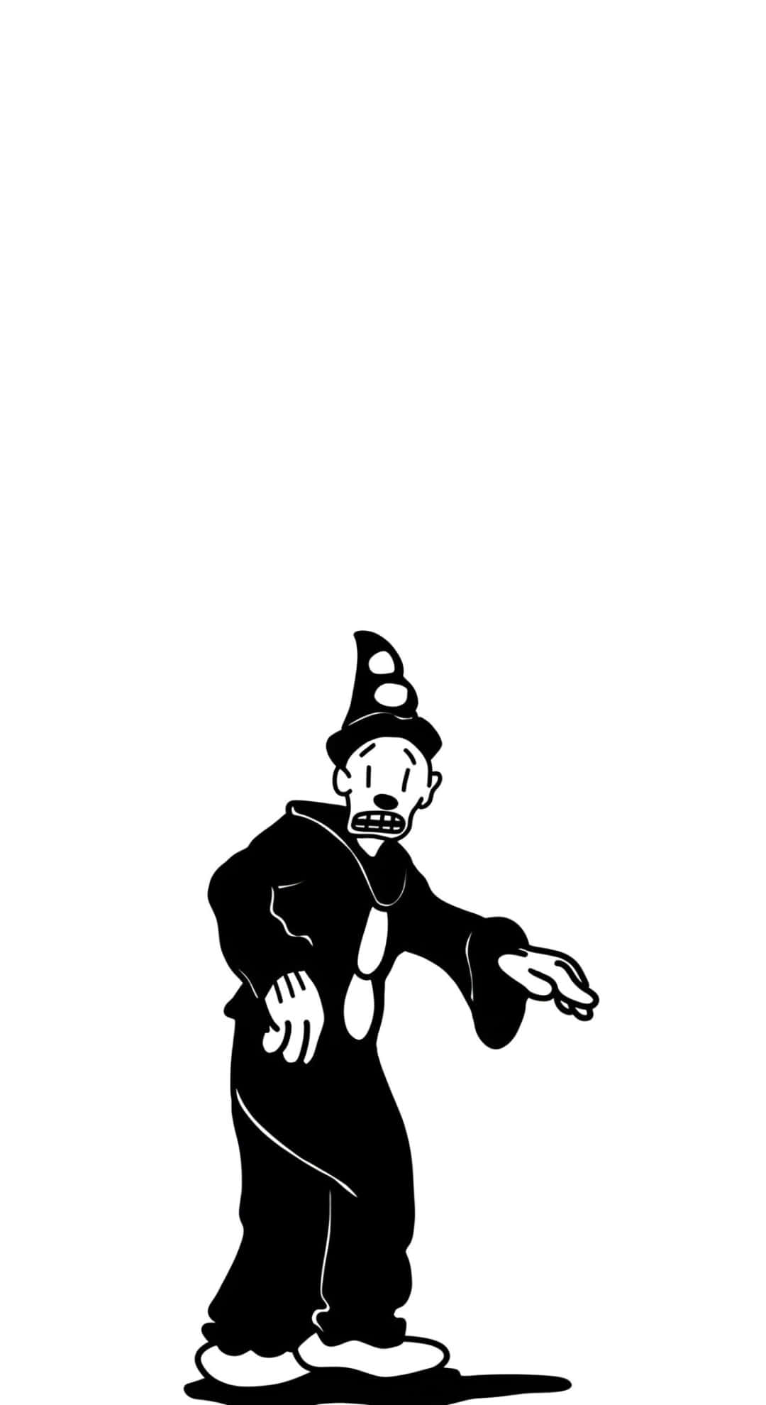 Koko The Clown, black and white, pointed hat, Full HD Phone Wallpaper