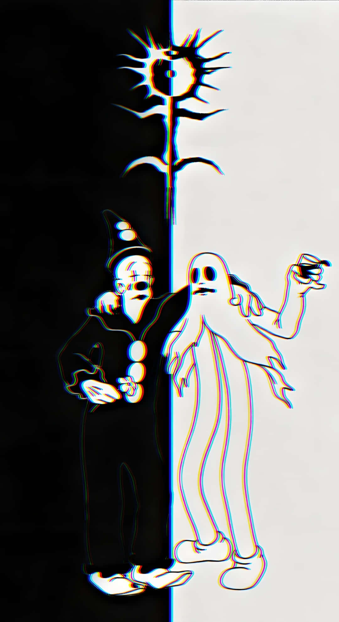 Koko The Clown, vintage art, black-clad witch, Full HD Phone Wallpaper