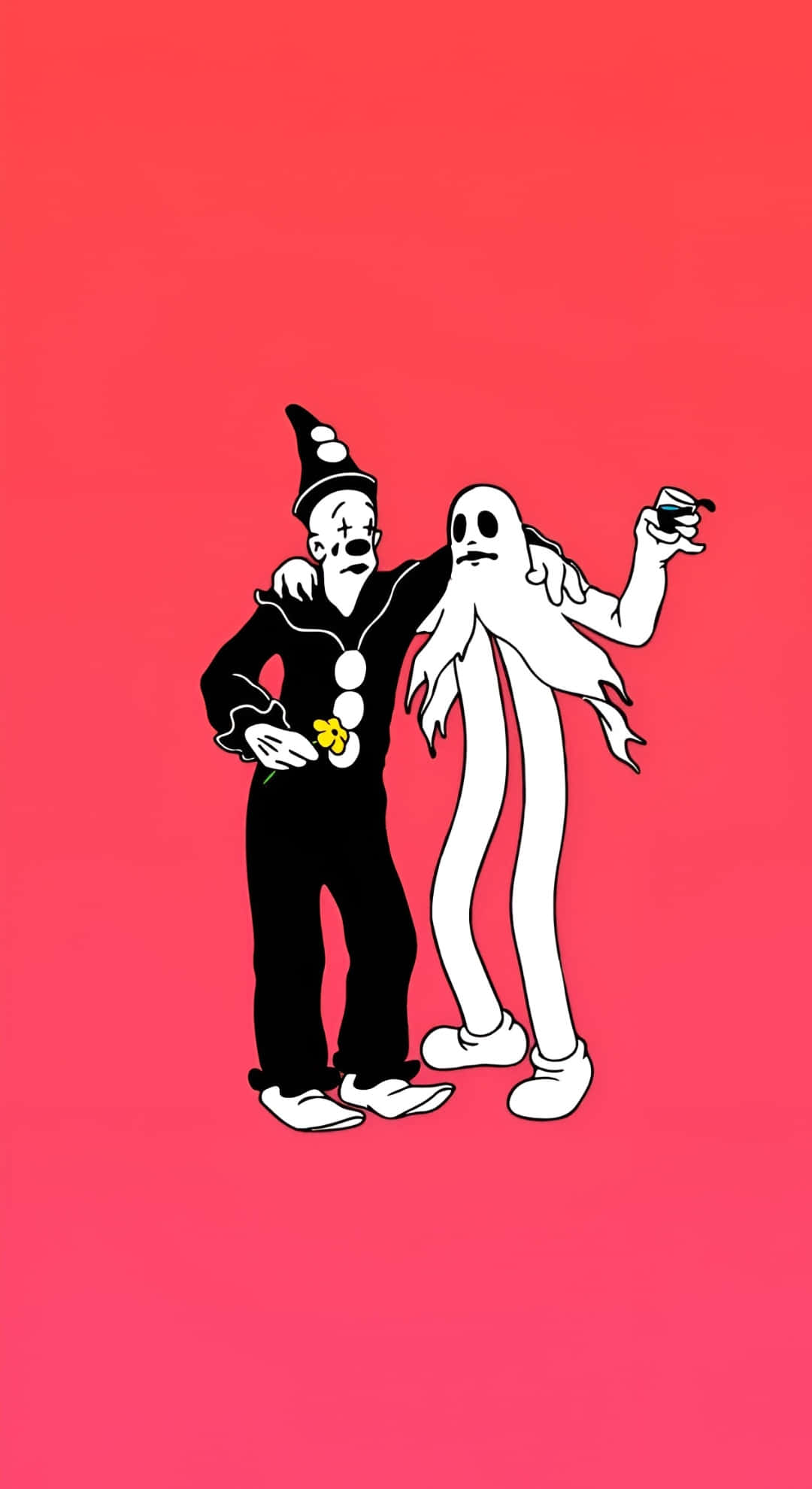 Koko The Clown, ghost, yellow flower, Full HD Phone Wallpaper