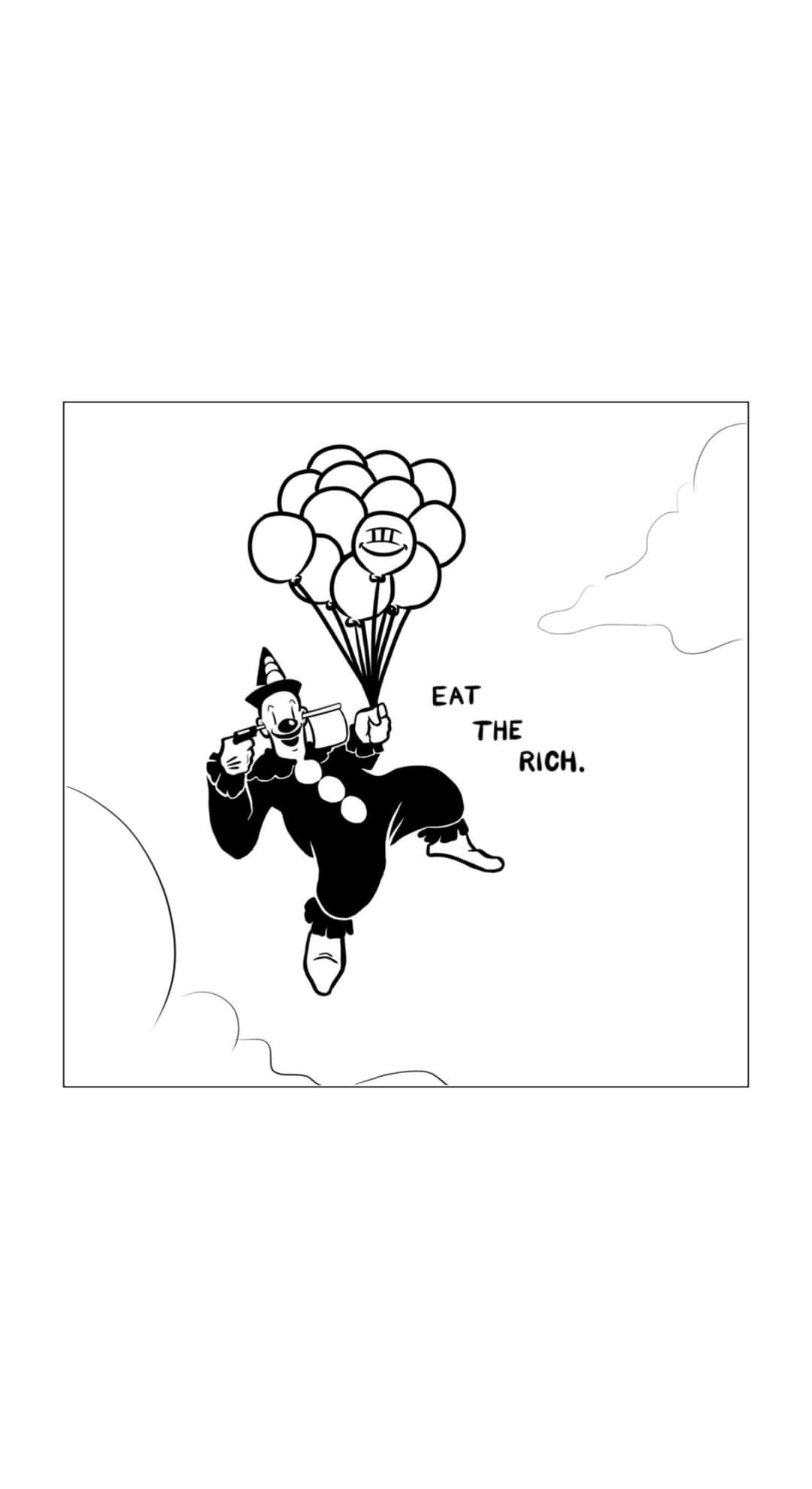 Koko The Clown, balloon flight, black and white cartoon clown, Full HD Phone Wallpaper