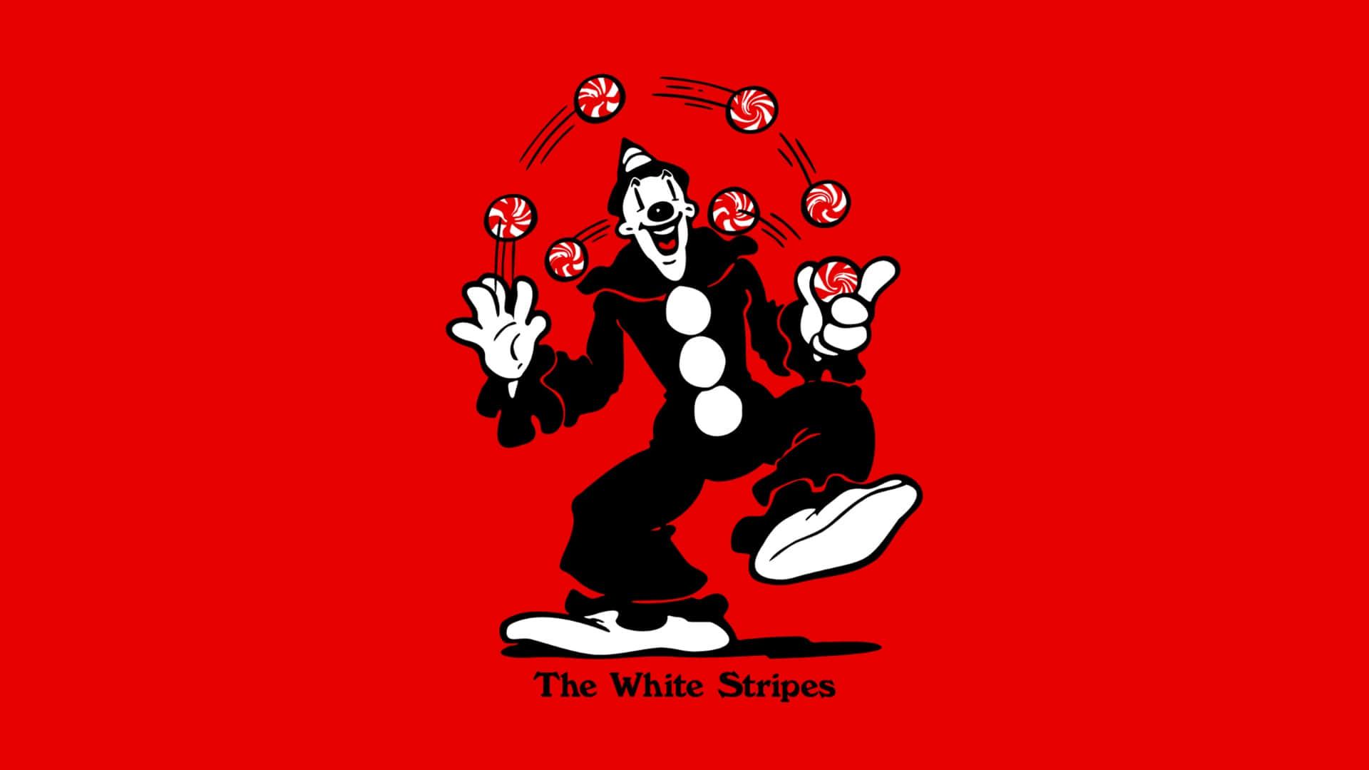 Koko The Clown, black and white cartoon clown, red and white candy canes, Full HD Desktop Wallpaper