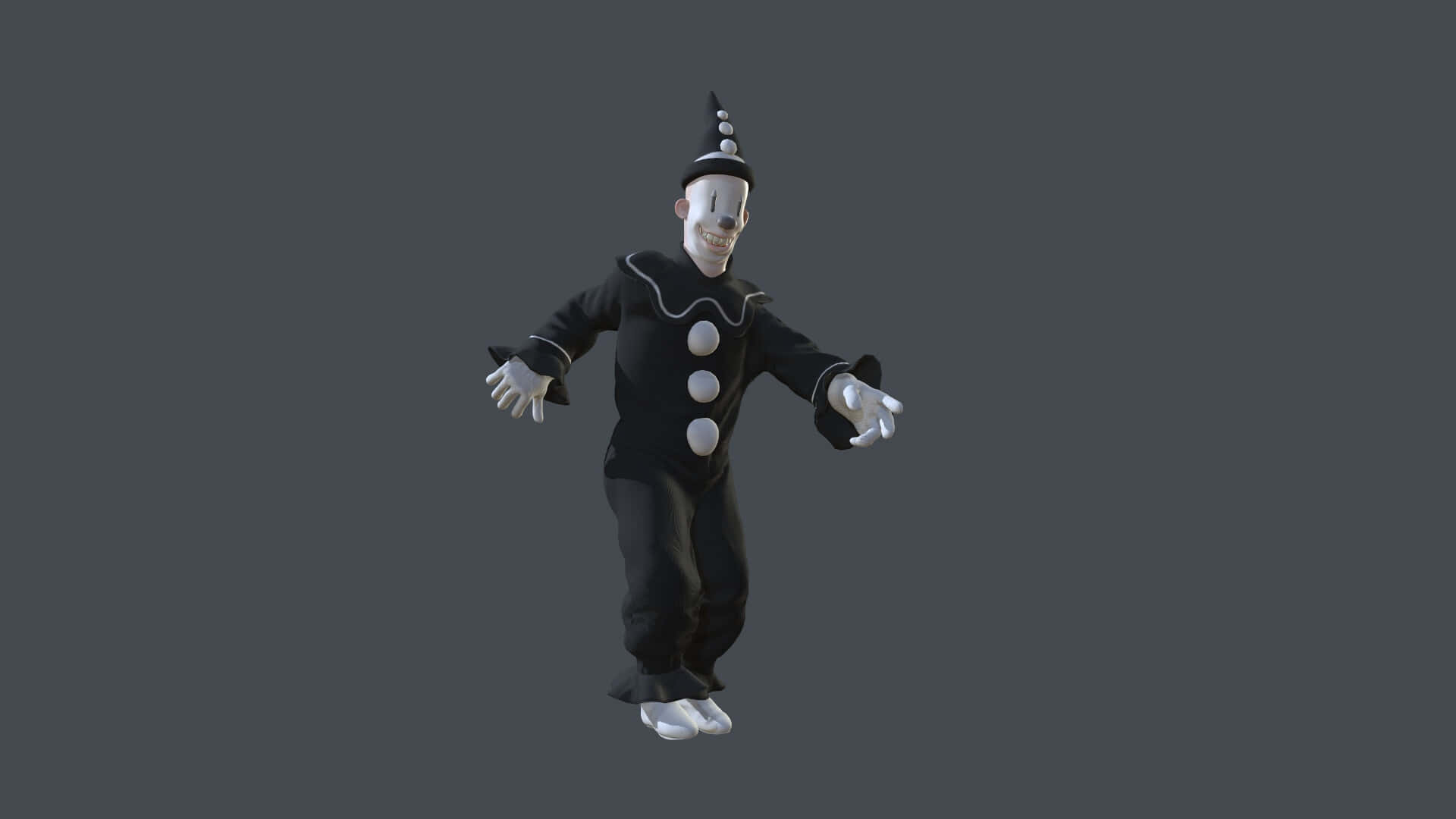 Koko The Clown, black and white clown, painted face, Full HD Desktop Wallpaper
