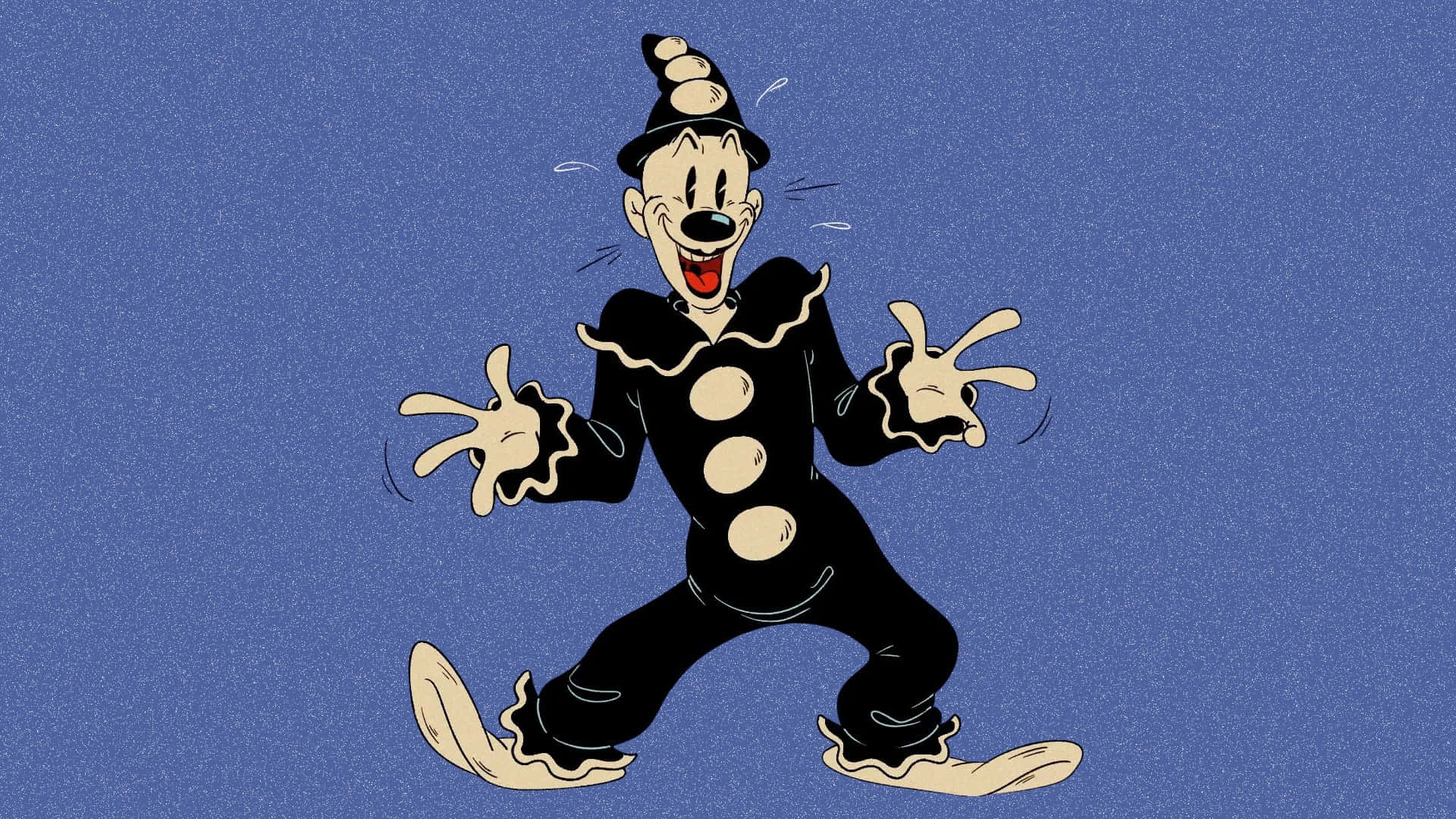 Koko The Clown, black and cream outfit, tall hat, Full HD Desktop Wallpaper