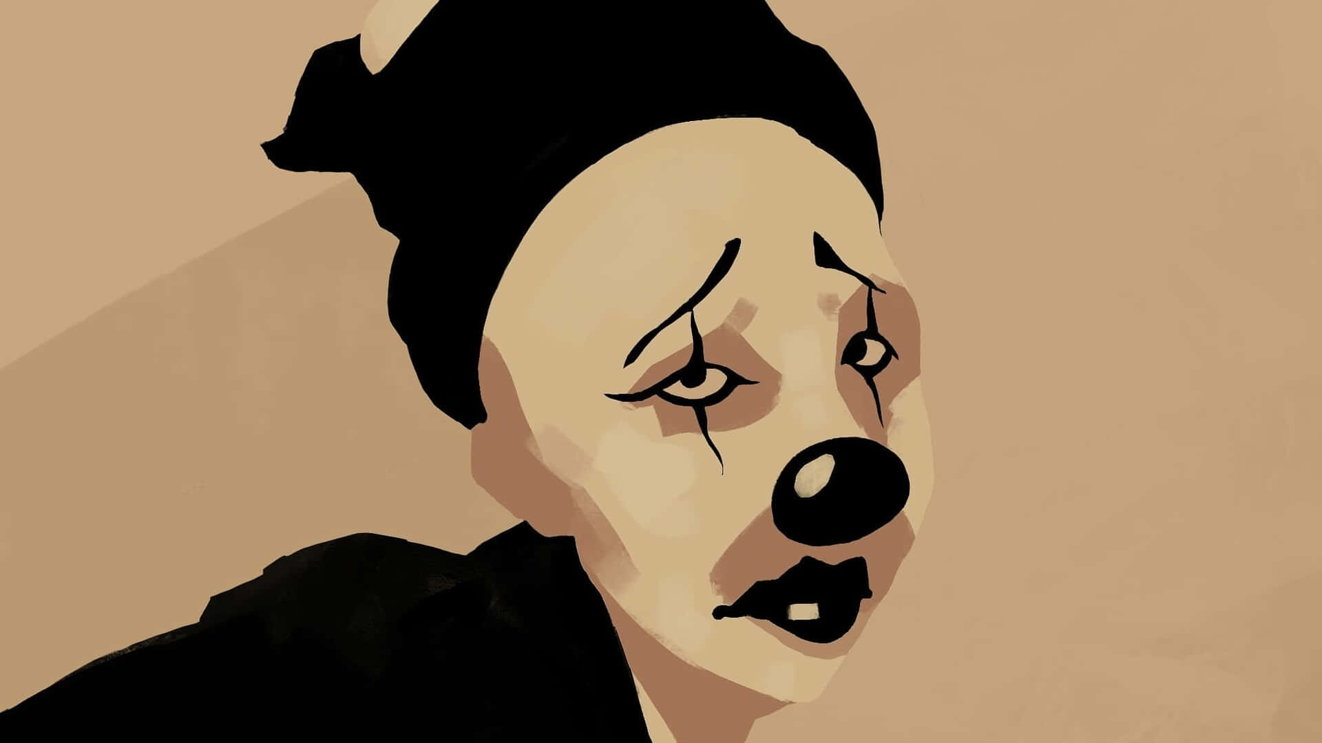 Koko The Clown, black makeup, large nose, Full HD Desktop Wallpaper