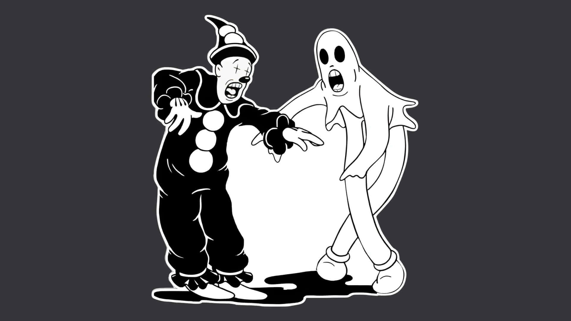 Koko The Clown, black and white, cartoon clown, Full HD Desktop Wallpaper