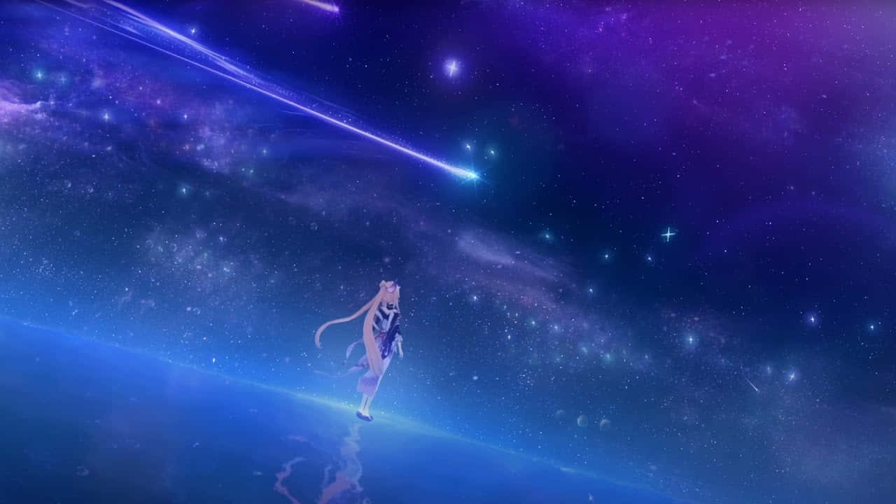 Kokomi, anime girl, glowing cosmic horizon, HD Desktop Wallpaper