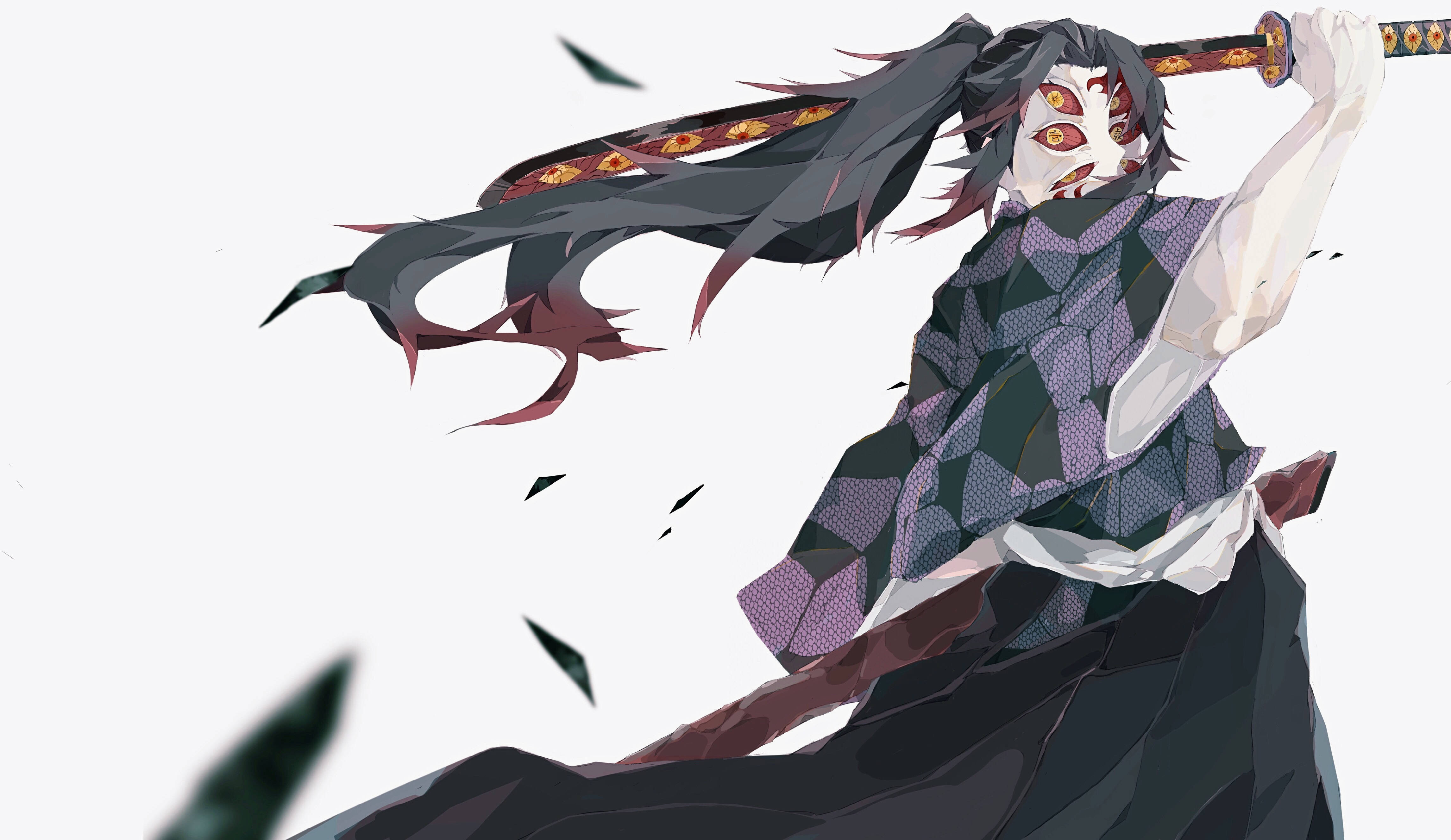 Kokushibo, black robe, katana, 4K Desktop Wallpaper