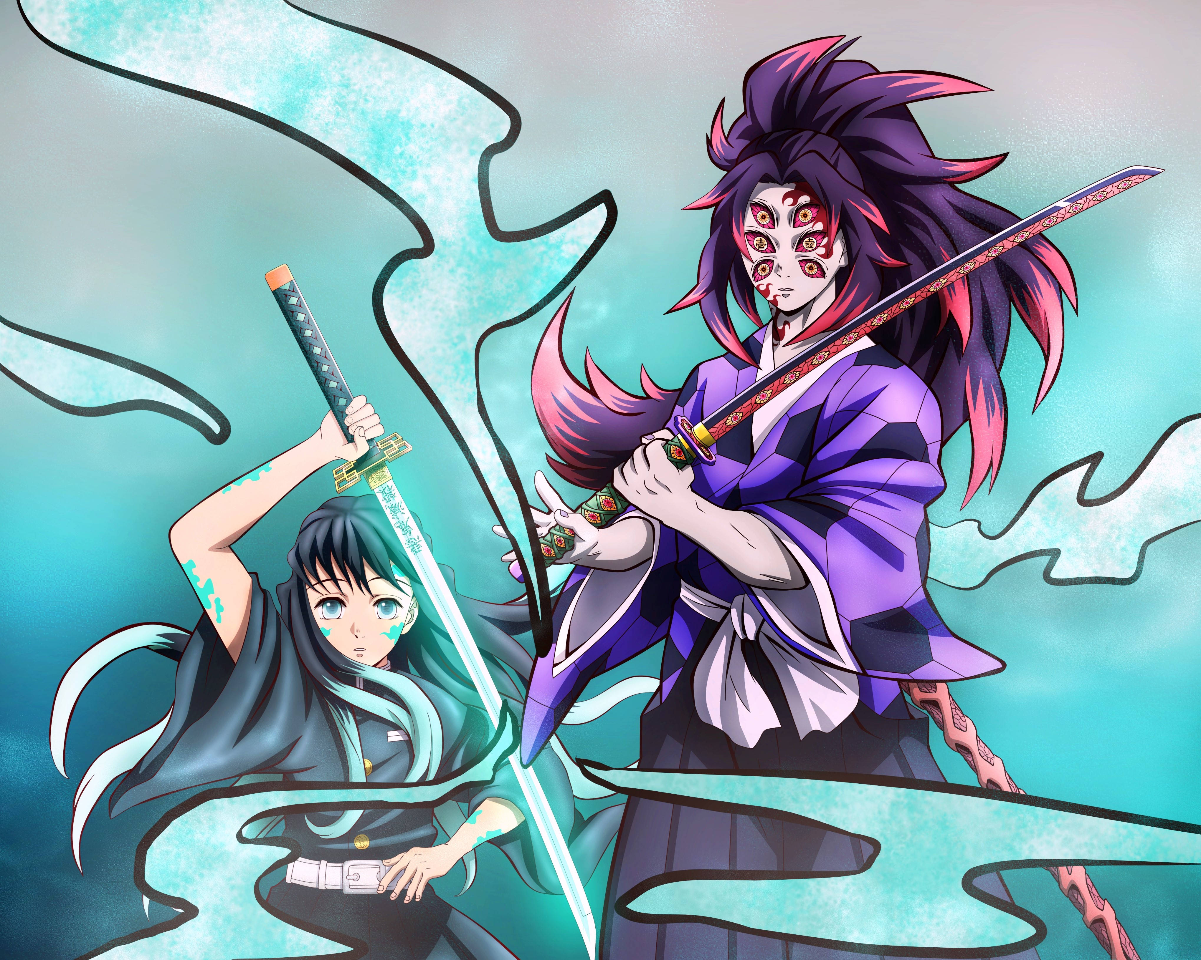 Kokushibo, teal energy, anime warriors, 4K Desktop Wallpaper