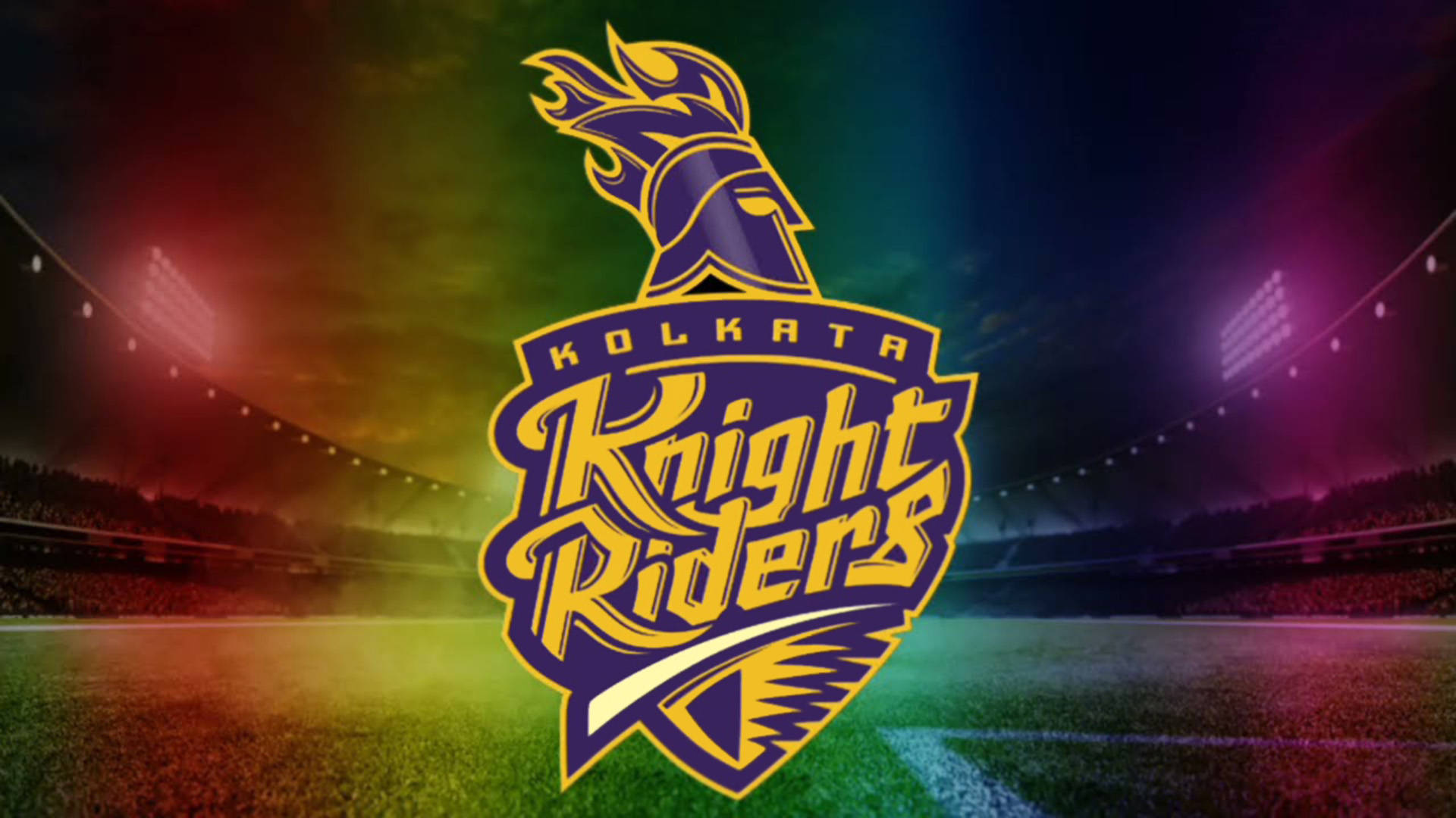 Kolkata Knight Riders, vibrant purple, gold, Full HD Desktop Wallpaper