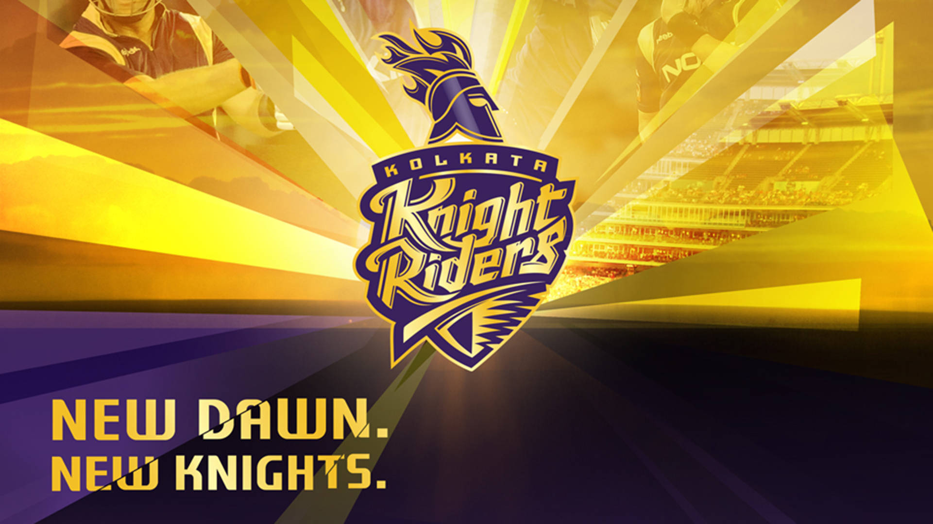 Kolkata Knight Riders, yellow, purple, Full HD Desktop Wallpaper