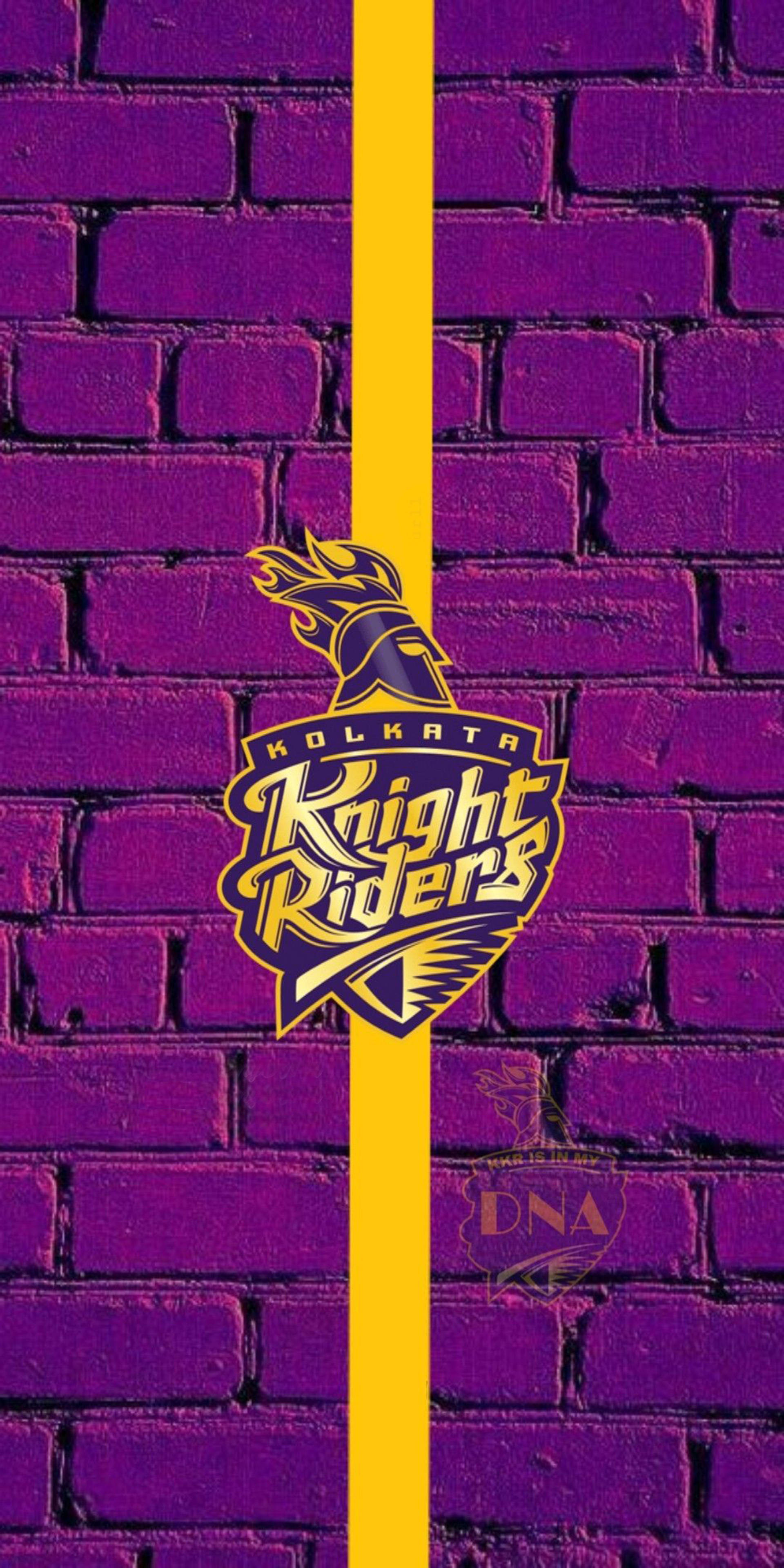 Kolkata Knight Riders, gold, purple, 4K Phone Wallpaper