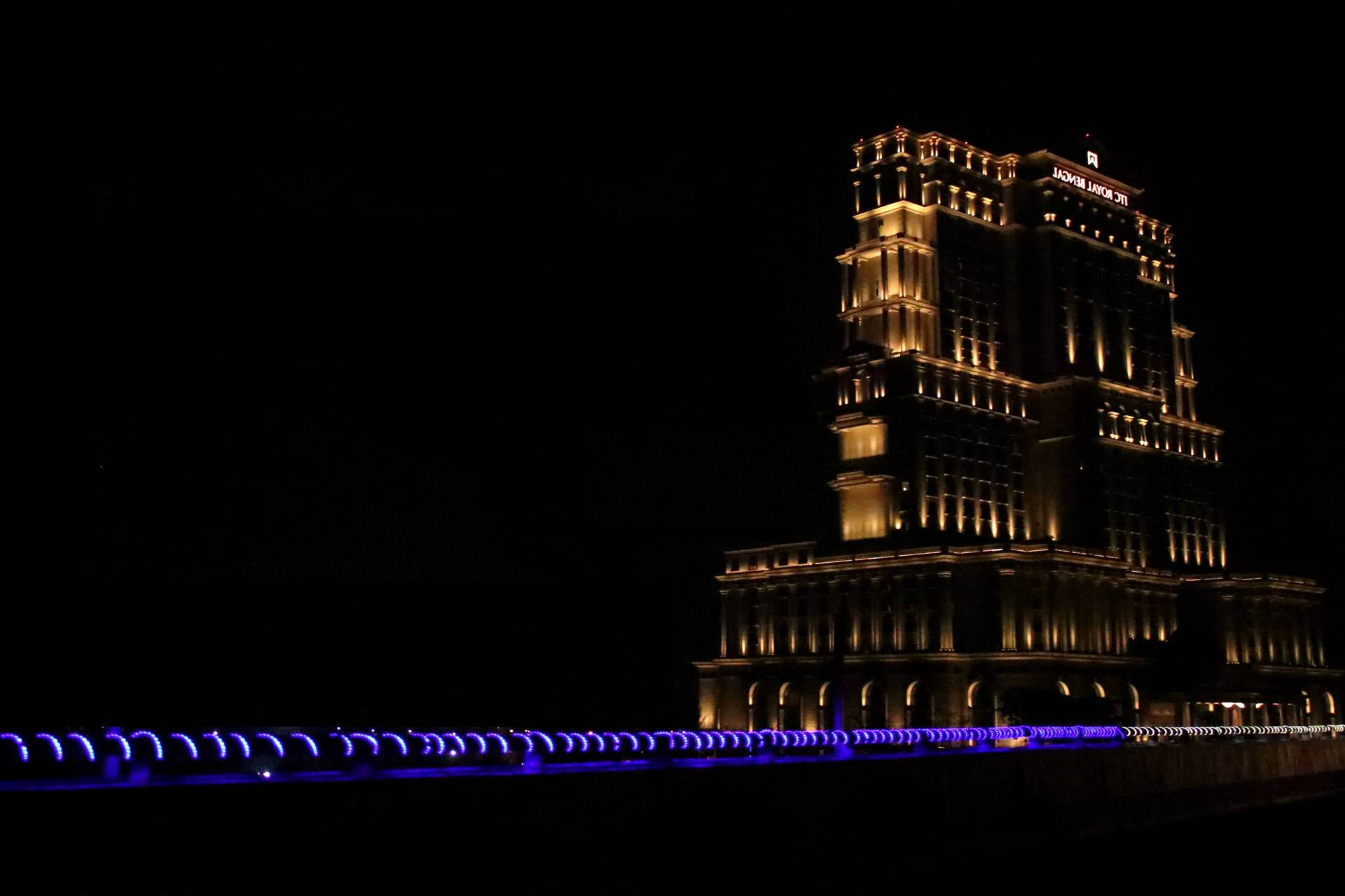 Kolkata, tower lights, warm gold, Full HD Desktop Wallpaper